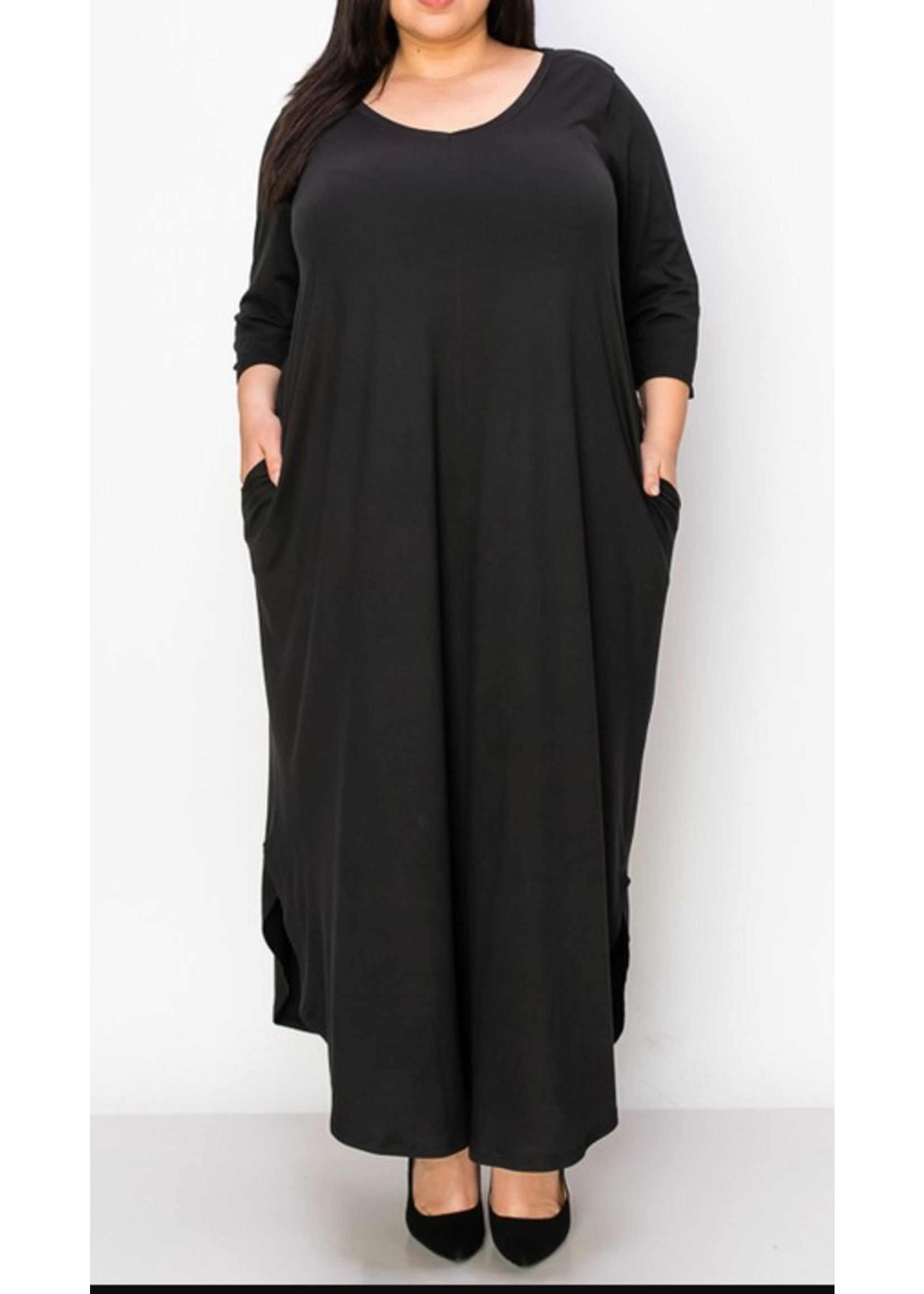 MC854D217 - XPLUS SOLIDE MAXI DRESS W POCKETS