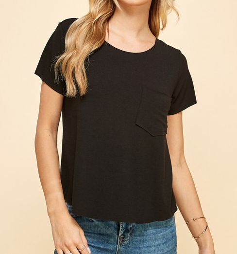 LAT1533 - Solid Raw Edge Top with Front Pocket