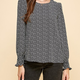 LAT0845 - Polka dot Top with Smocked Sleeved Blouse