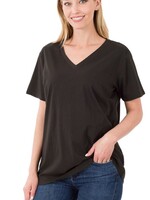 ZNCT3077- SOLID VNECK BLOUSE