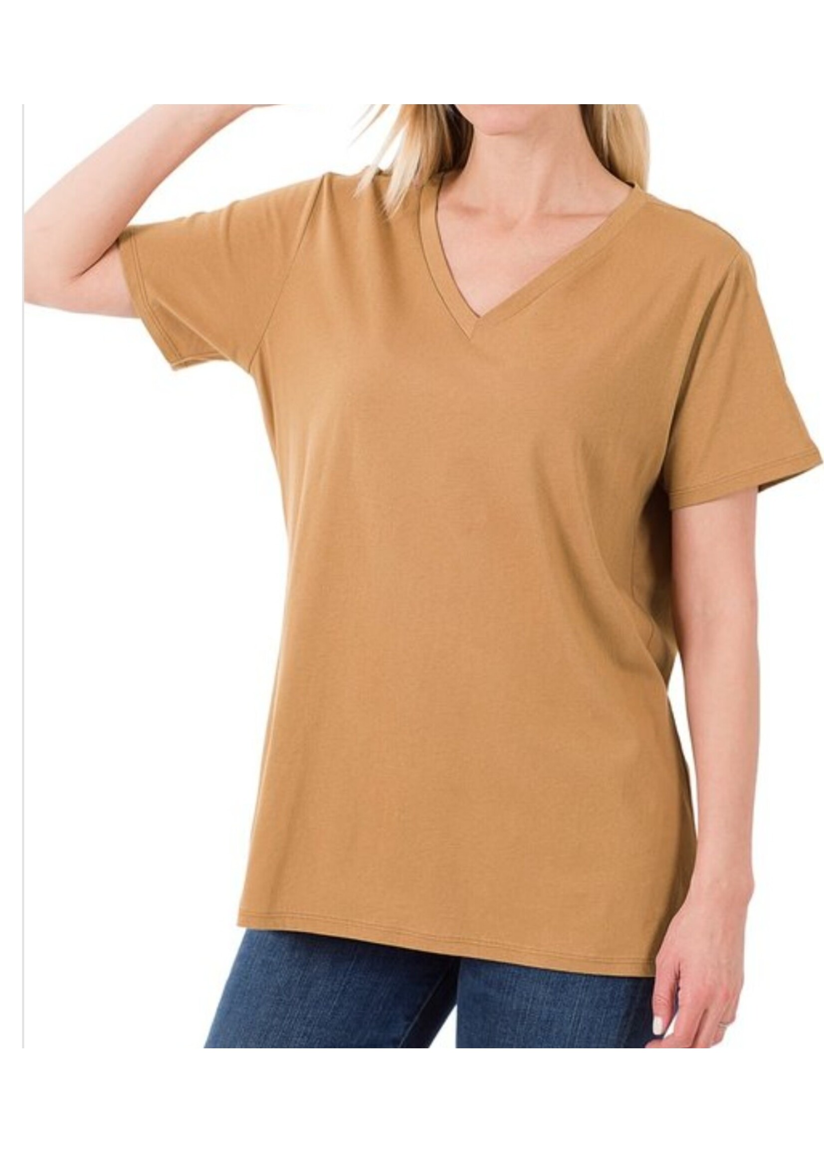 ZNCT3077- SOLID VNECK BLOUSE