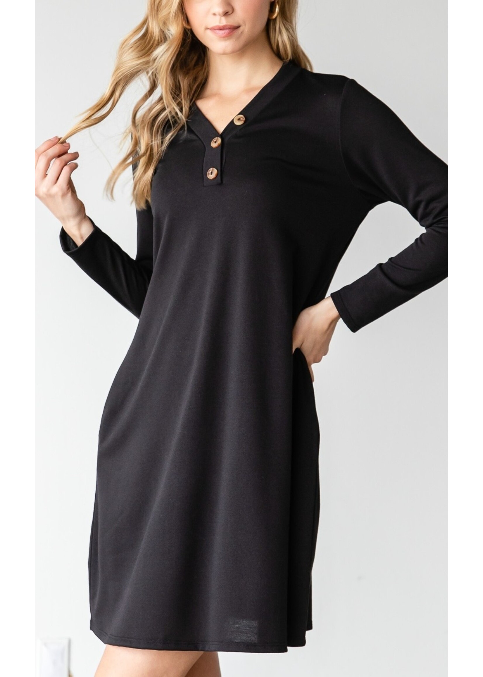 CYMD5925 - LONG SLEEVE VNECK SHIFT