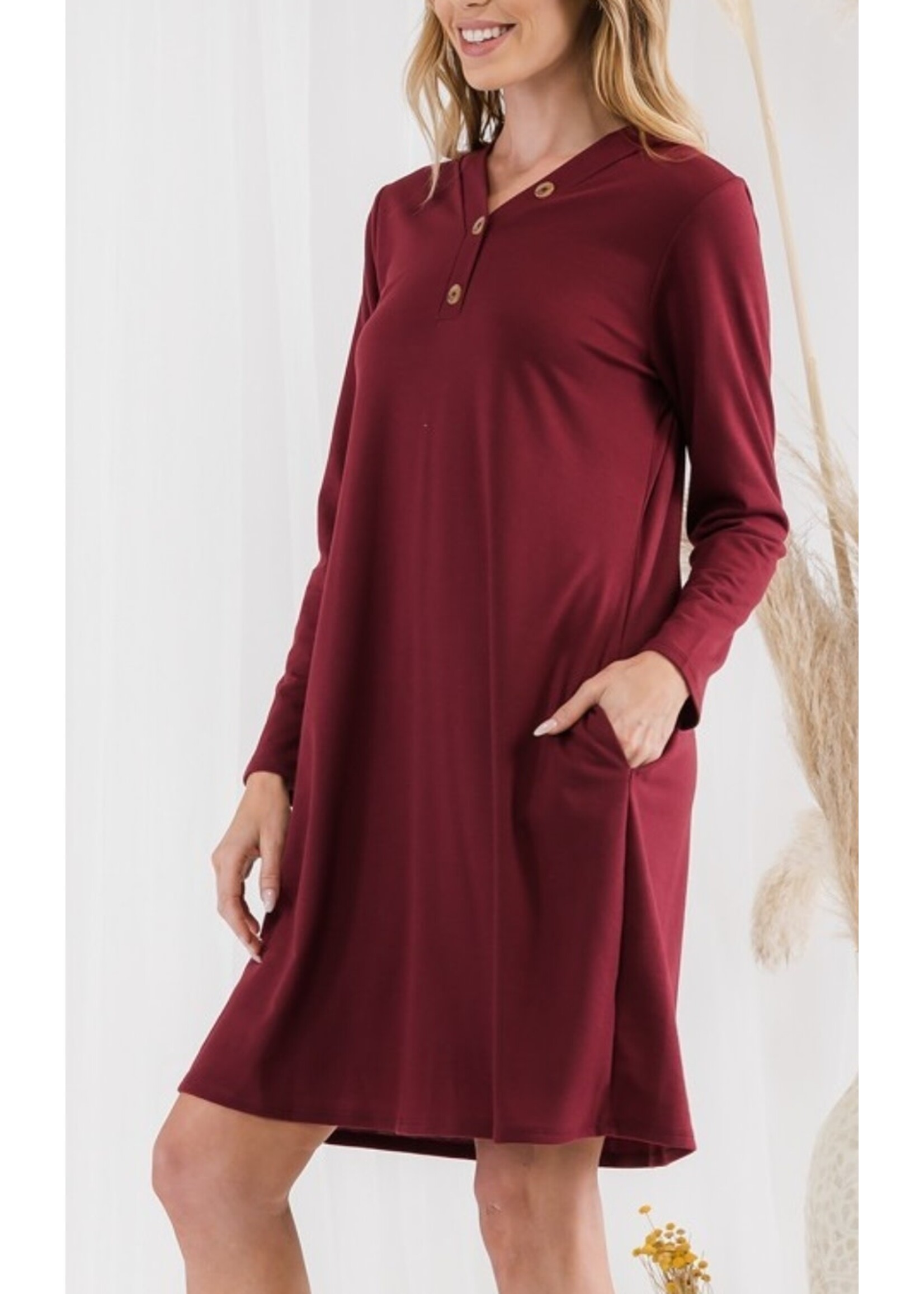 CYMD5925 - LONG SLEEVE VNECK SHIFT