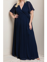SBPM40221 - PLUS SIZE PLEATED GOWN