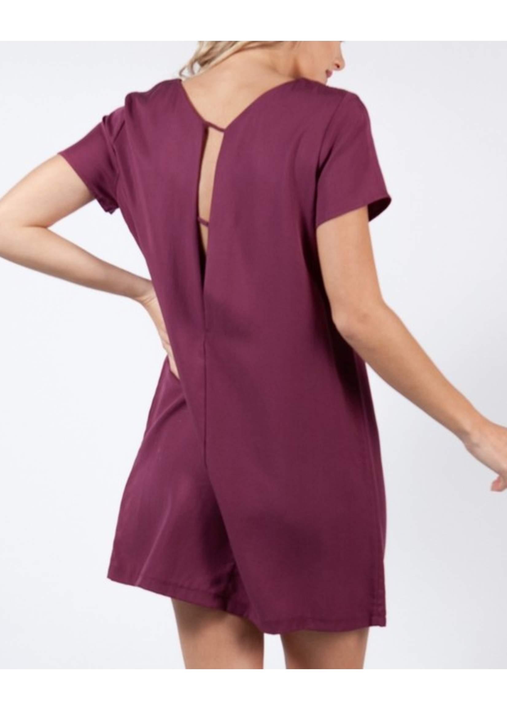 RKR64644 -  Solid tencel short sleeve shift dress