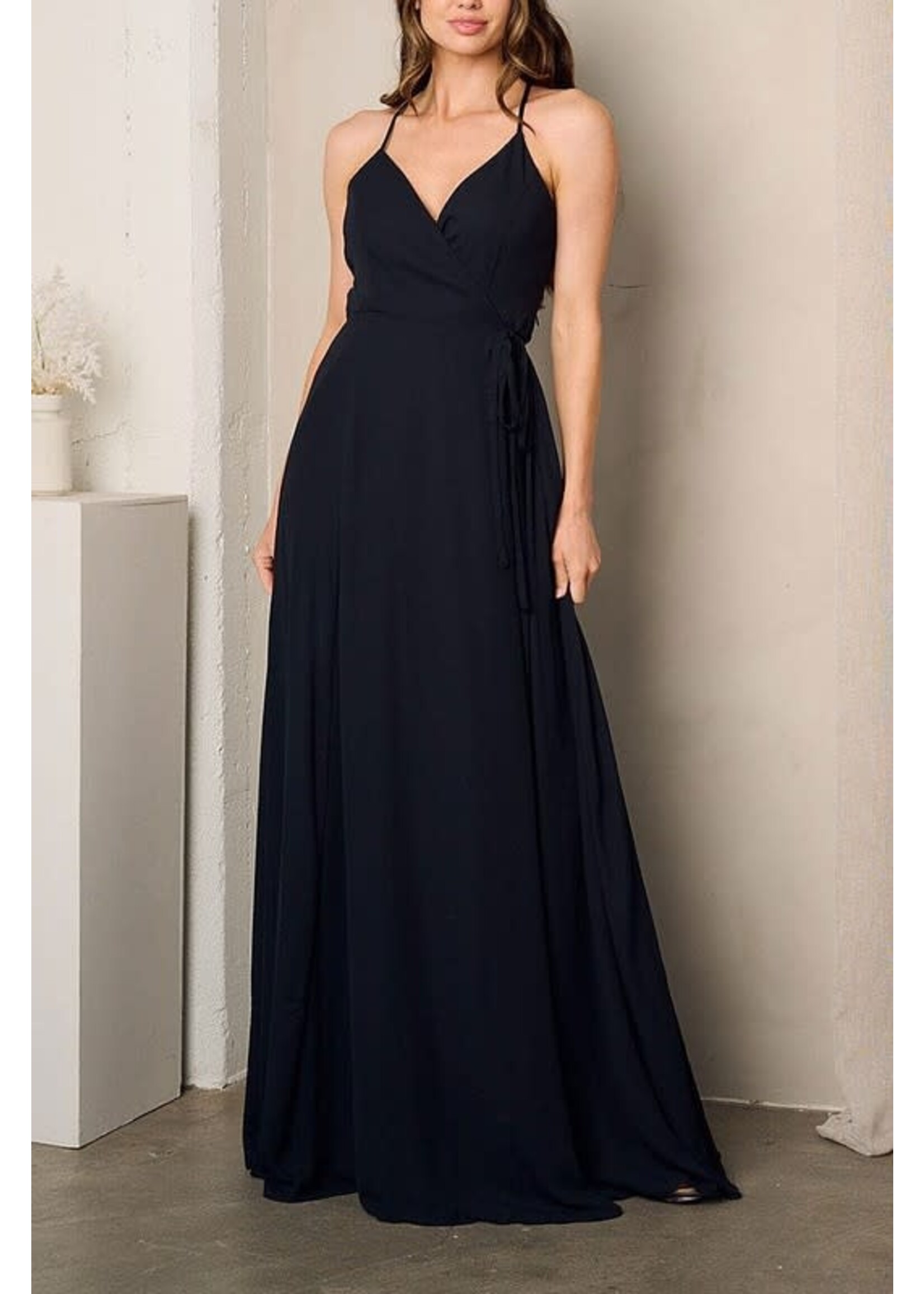 RSRTWT3239 - SLEEVELESS SELF TIE GOWN