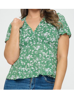 TPIT5510 - PLUS SHORT SLEEVE FLORAL BLOUSE