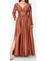 LEN5231 - LONG SLEEVE GOWN W/WAIST BELT