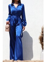 DDDD1736 - SATIN BUTTON DOWN JUMPSUIT