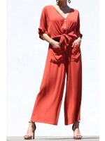 DDDD3748 - KNOT FRONT WOVEN JUMPSUIT