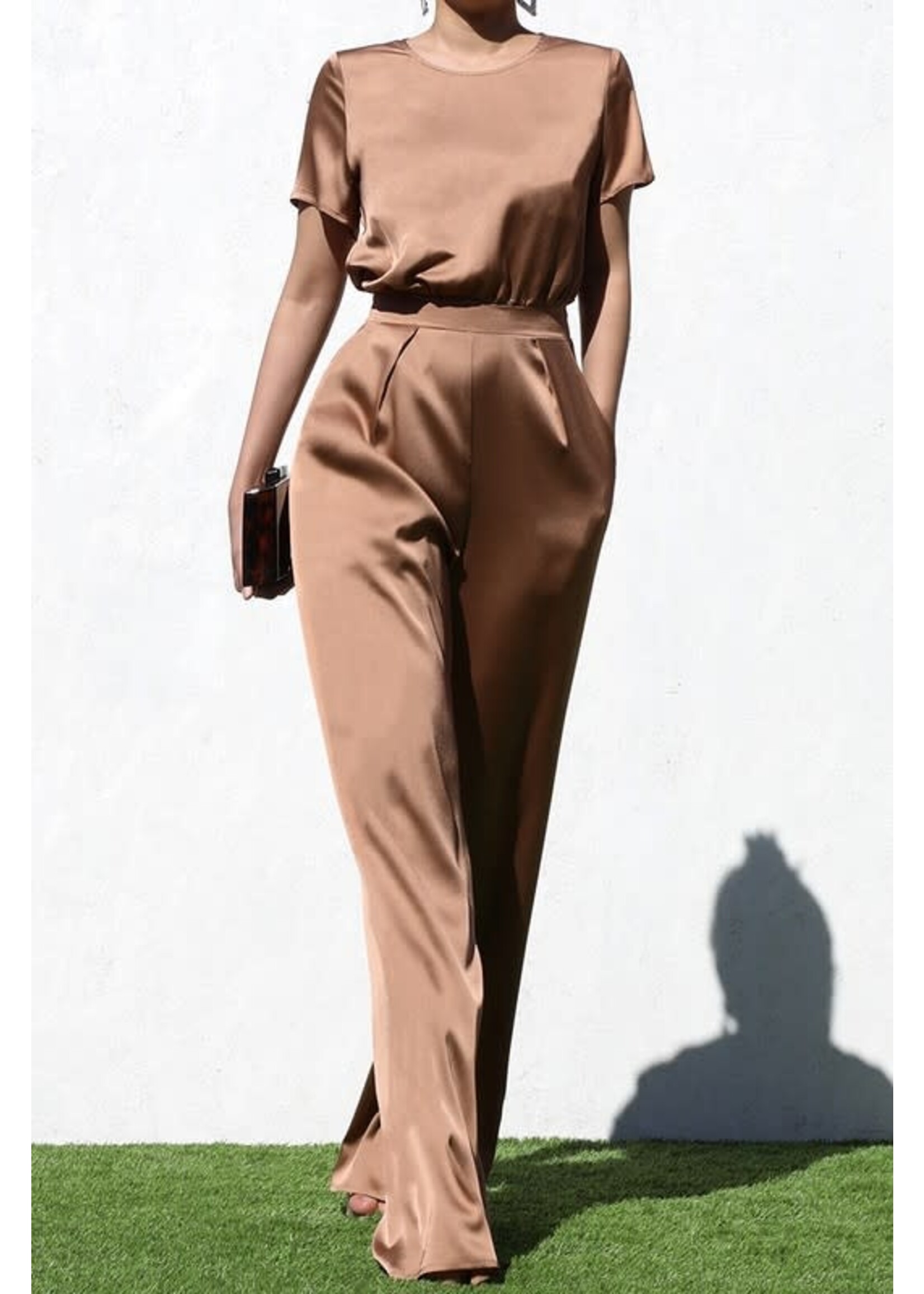 DDDD4570 - ROUND NECK SATIN JUMPSUIT