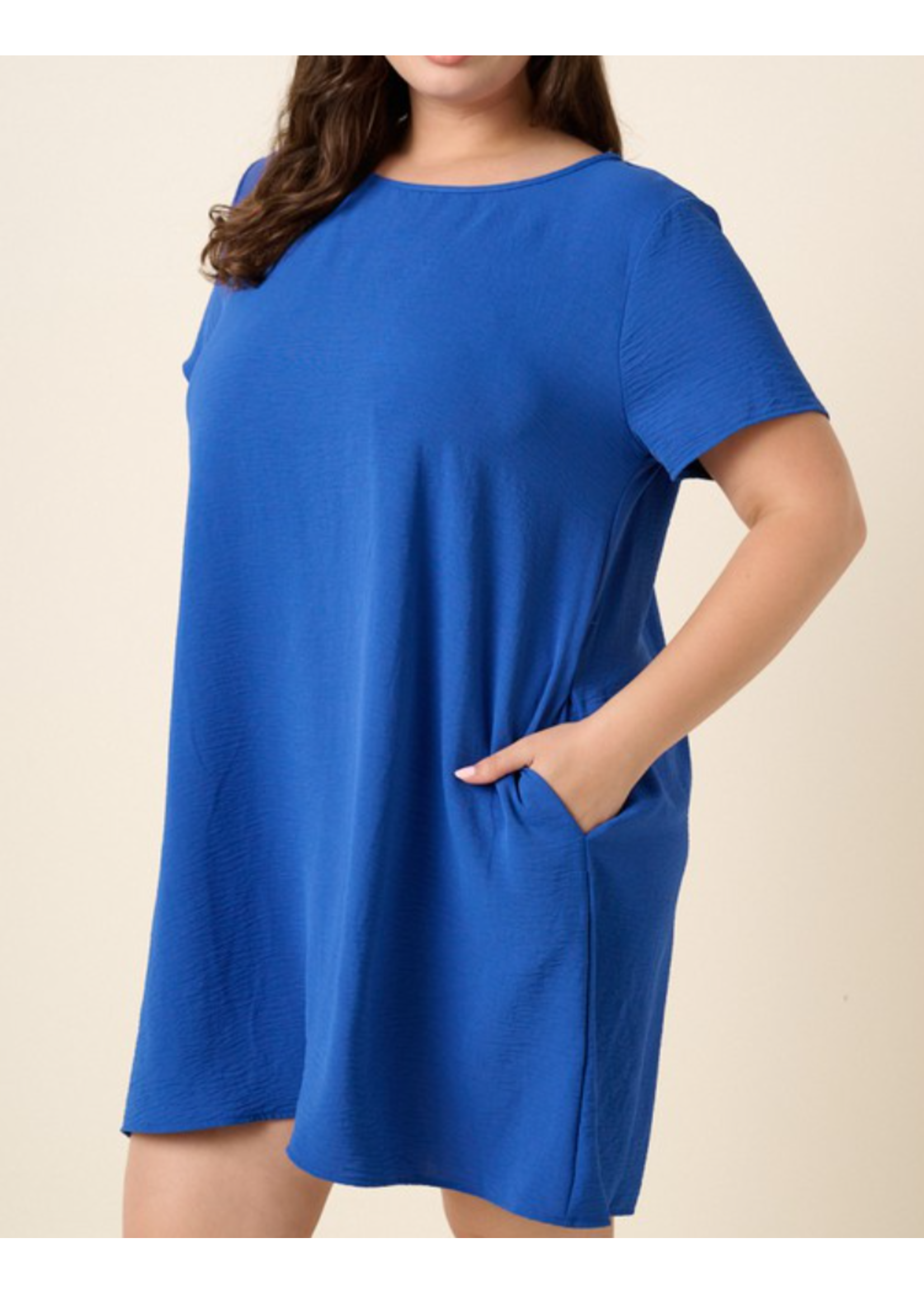 MSD1842 - PLUS ROUND NECK SHIFT DRESS