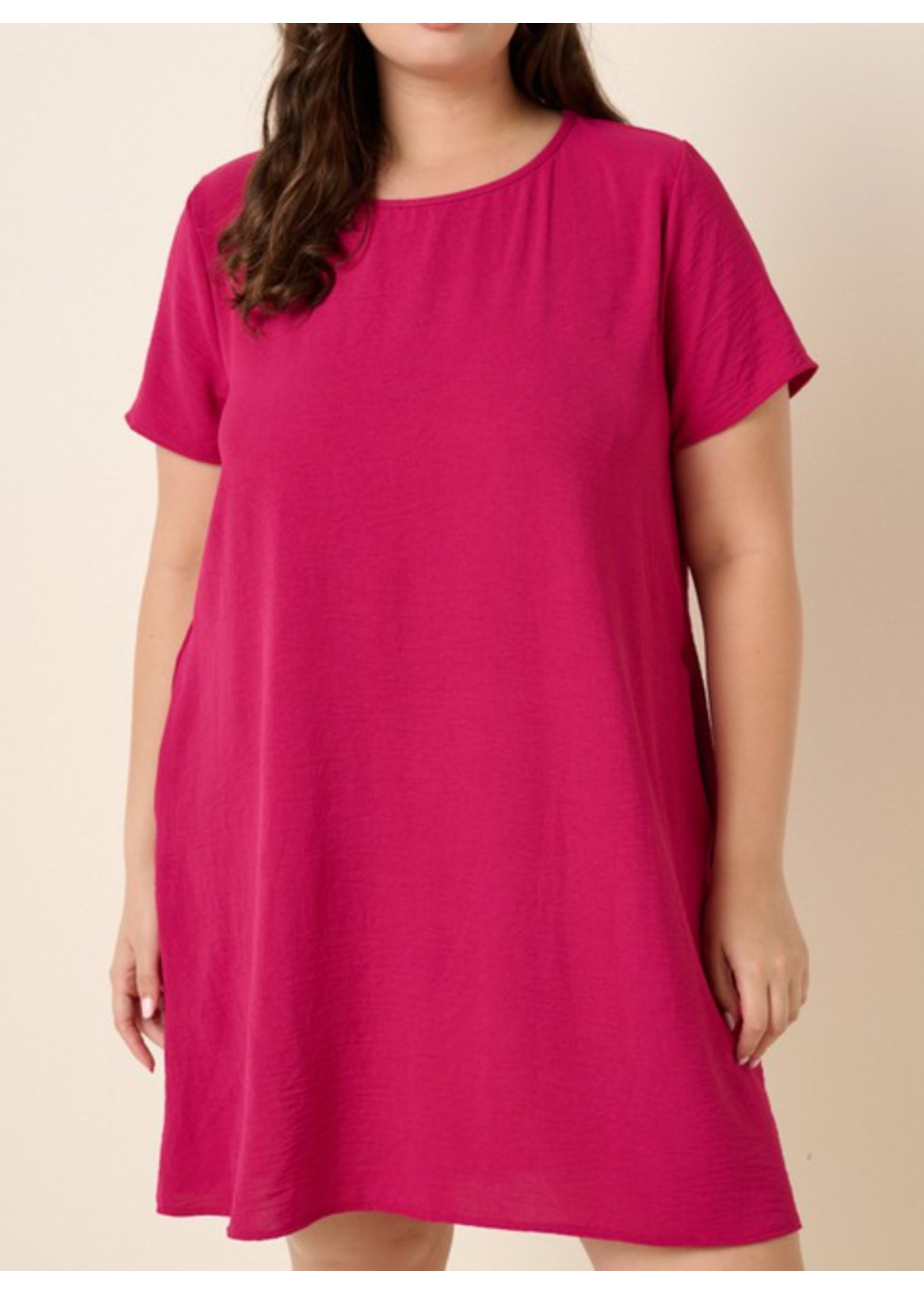 MSD1842 - PLUS ROUND NECK SHIFT DRESS