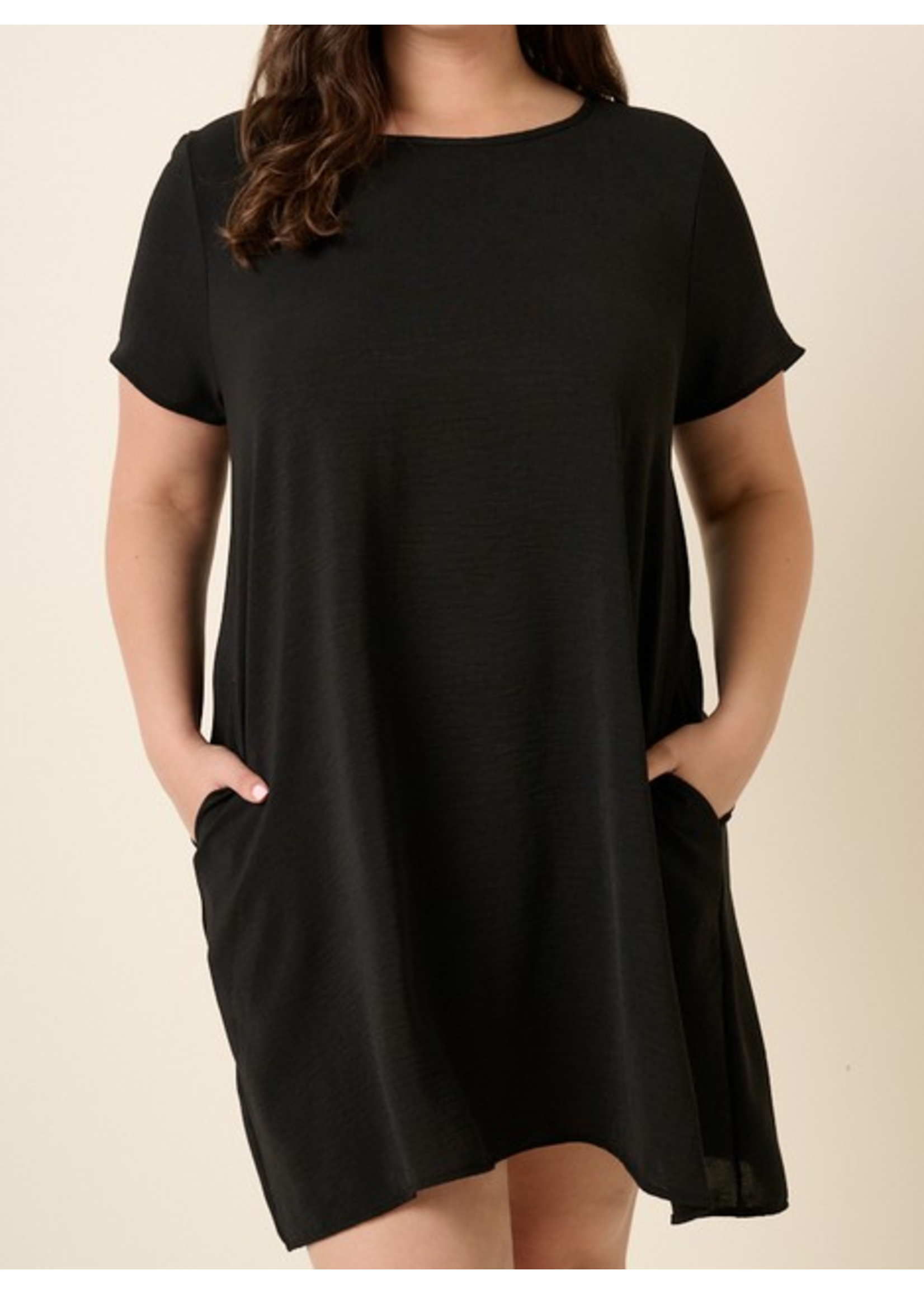 MSD1842 - PLUS ROUND NECK SHIFT DRESS