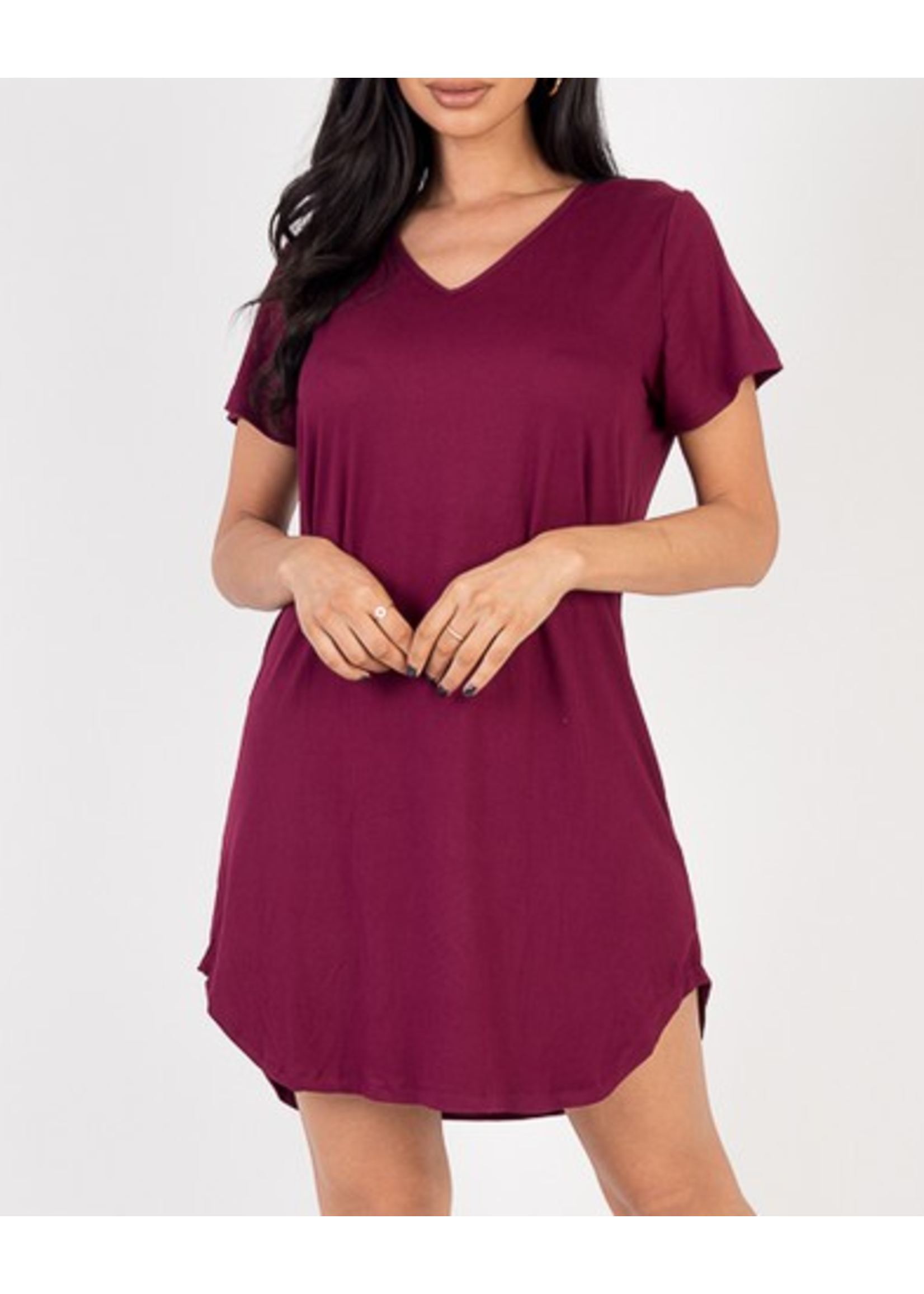 CPBD3299 - Short Sleeve Casual Solid Shift Dress