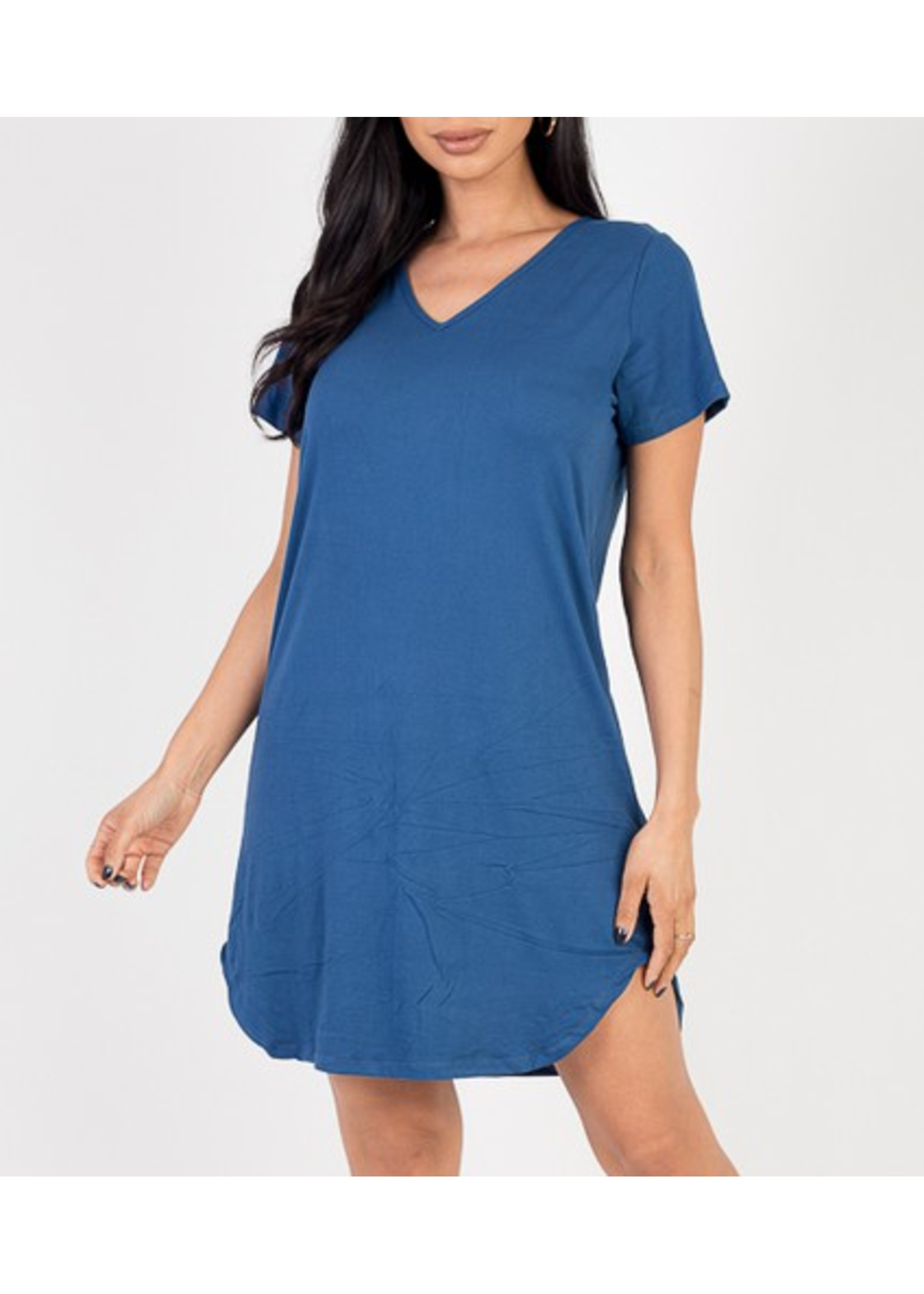 CPBD3299 - Short Sleeve Casual Solid Shift Dress