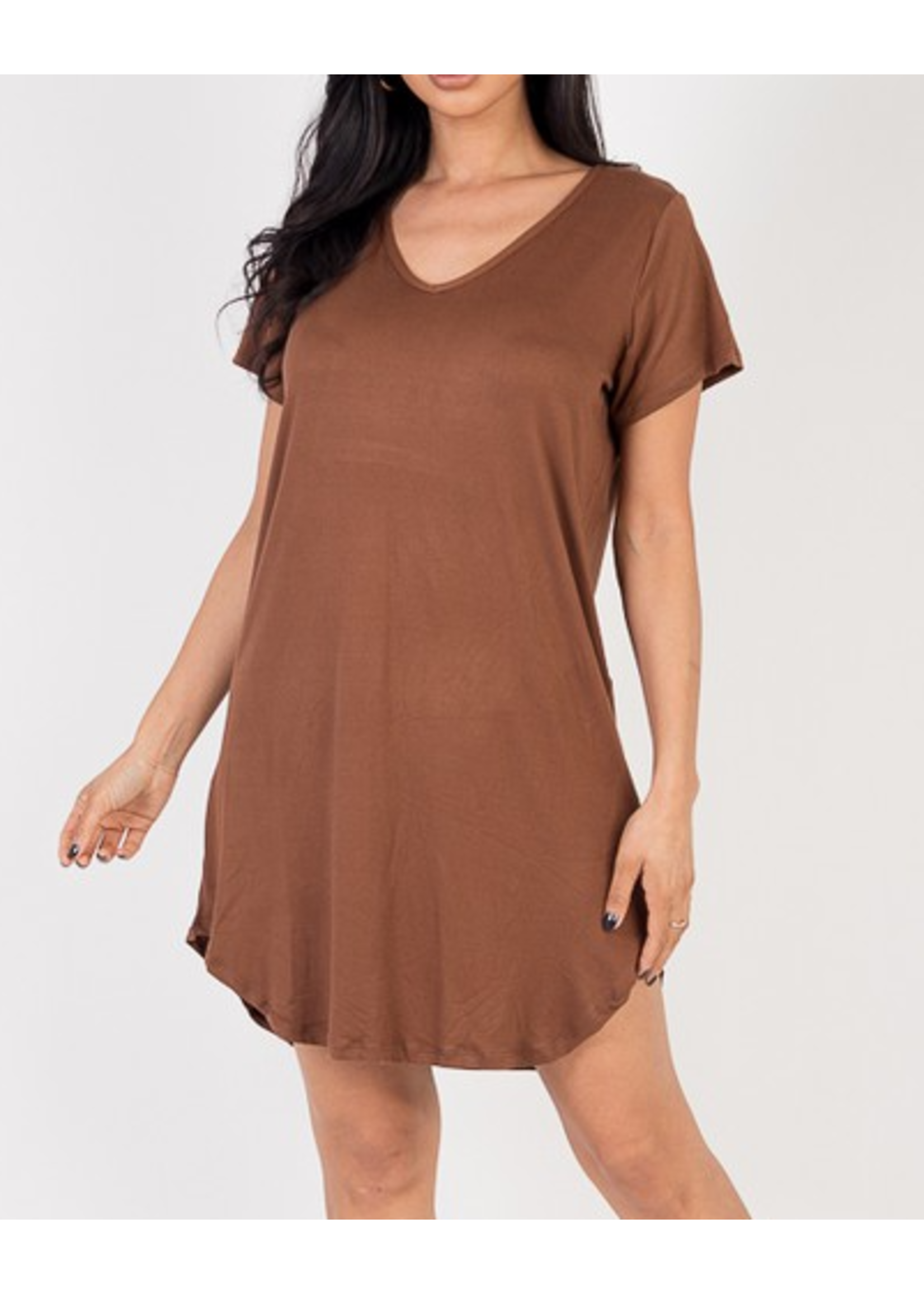 CPBD3299 - Short Sleeve Casual Solid Shift Dress