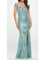 RR2140 - DETAILED SEQUINNED MERMAID GOWN