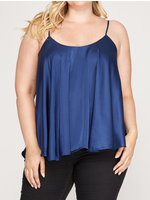 SSPSS8033 - ROUNDED SWEEP HEM SATIN CAMI TOP