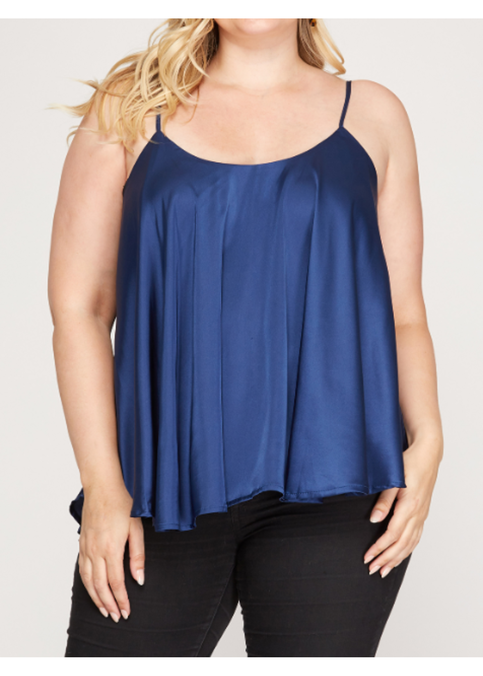 SSPSS8033 - ROUNDED SWEEP HEM SATIN CAMI TOP