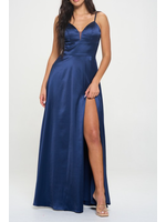 RR9296P1 - SOLID SATIN  EVENING GOWN