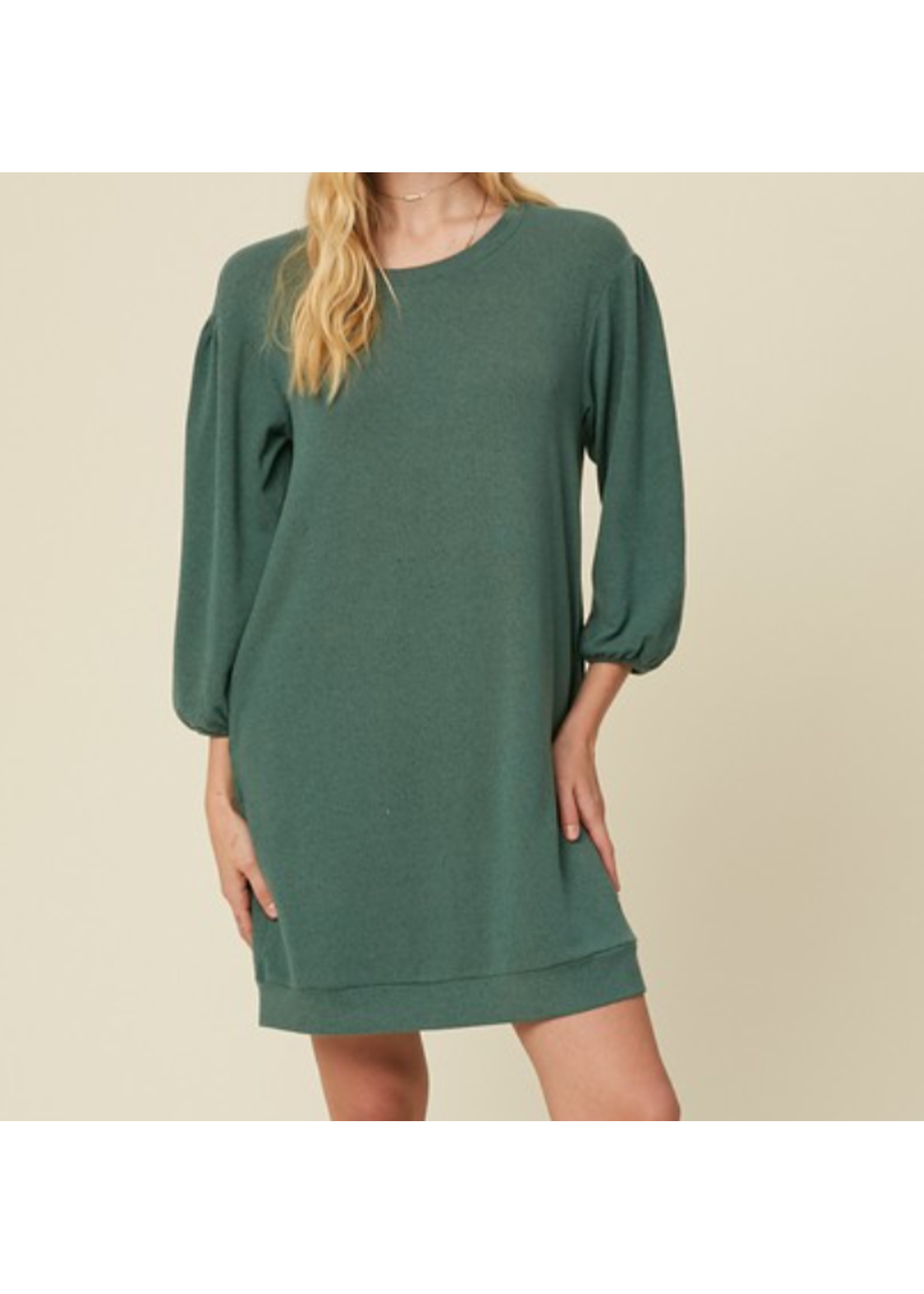 LELD0899 -  3/4 SLEEVE SHIFT DRESS