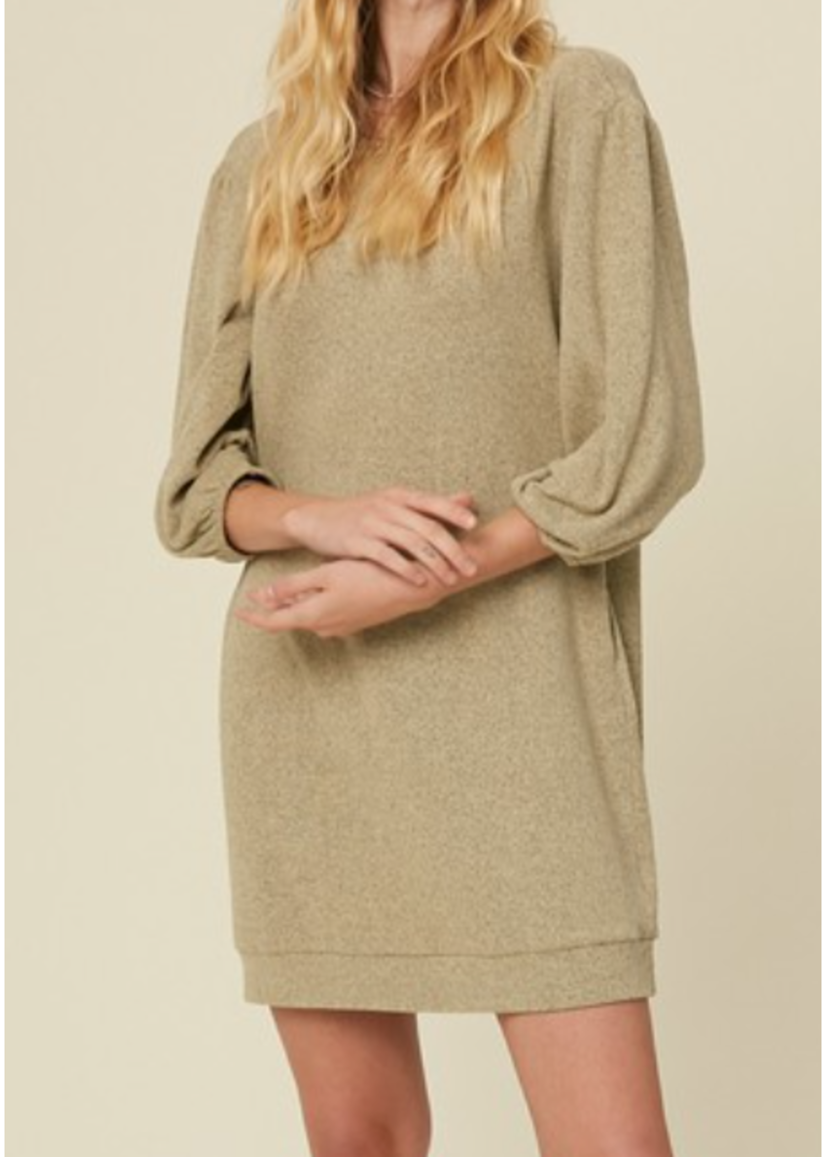 LELD0899 -  3/4 SLEEVE SHIFT DRESS