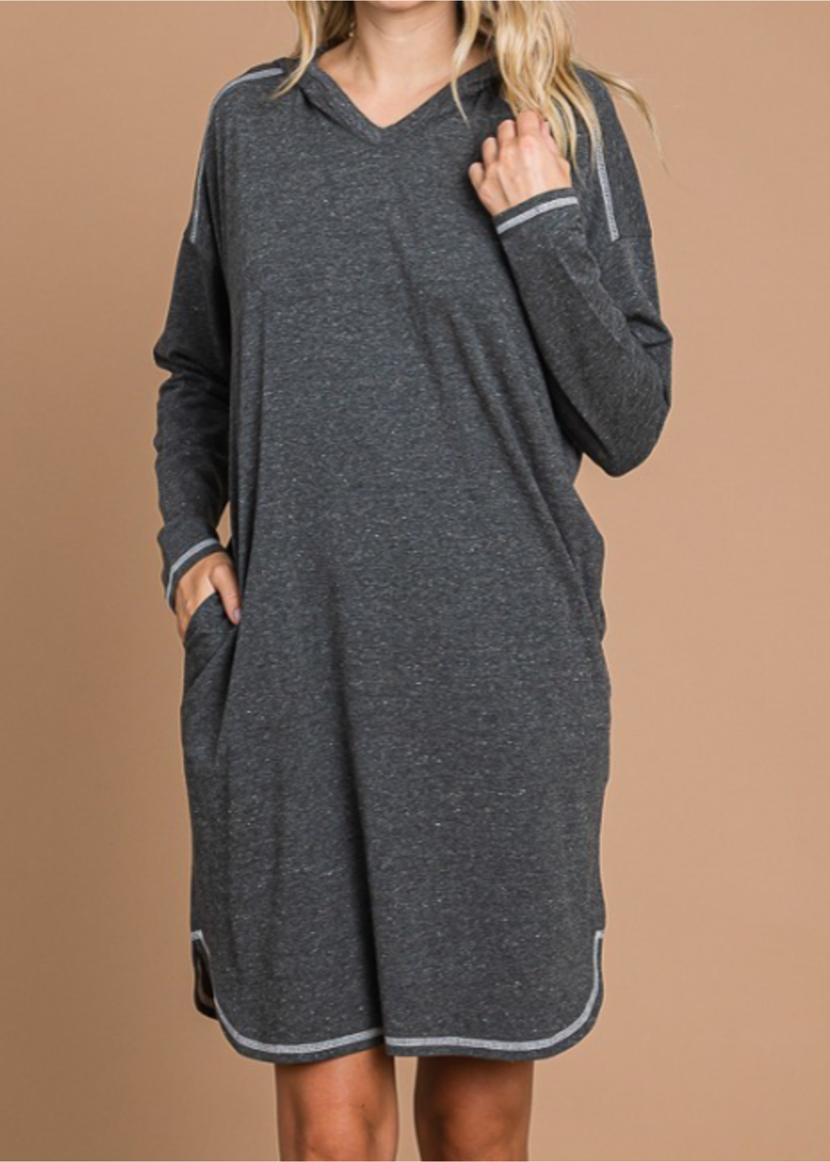 CCCJD1907 - PLUS OVERSIZED HOODIE SHIFT DRESS