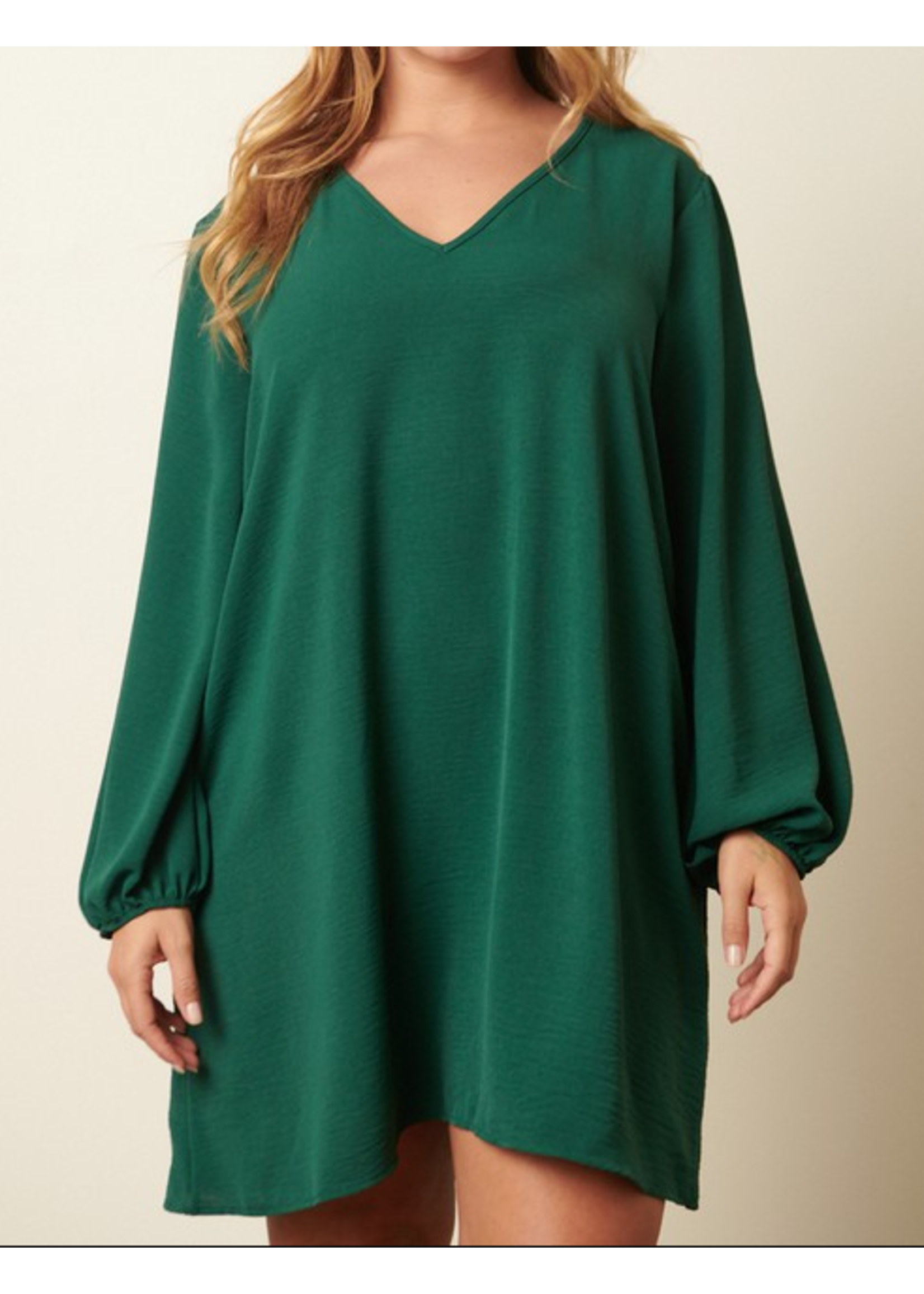 MSD1847 - PLUS BALLOON LONG SLEEVE SHIFT DRESS