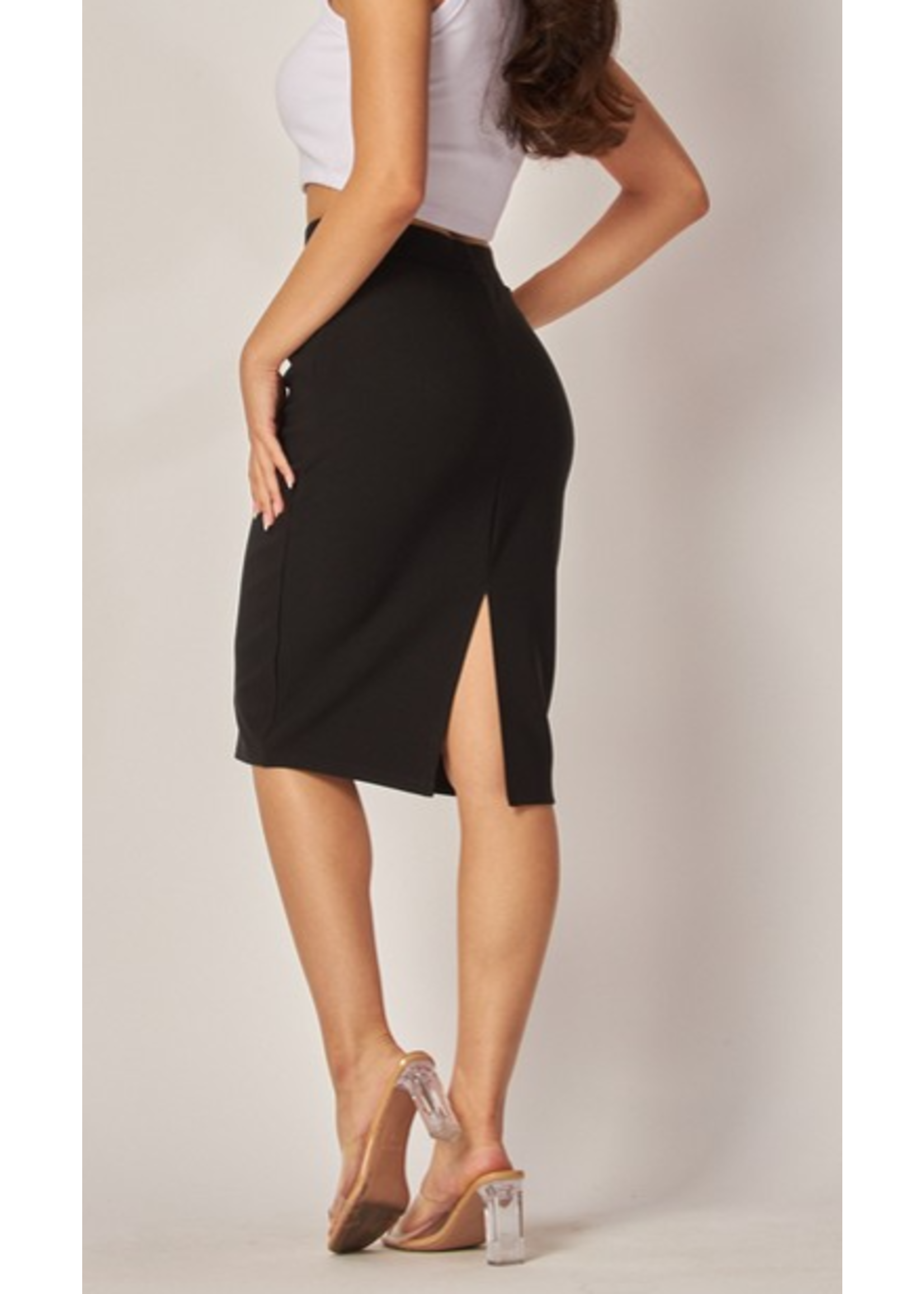 Stretchy Scuba Pencil Skirts with Back Slit