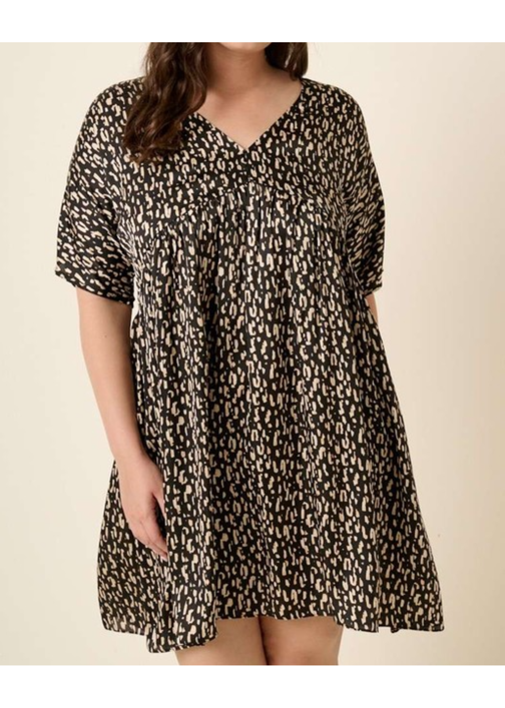 MSH4249 - PLUS ANIMAL PRINT BABYDOLL DRESS