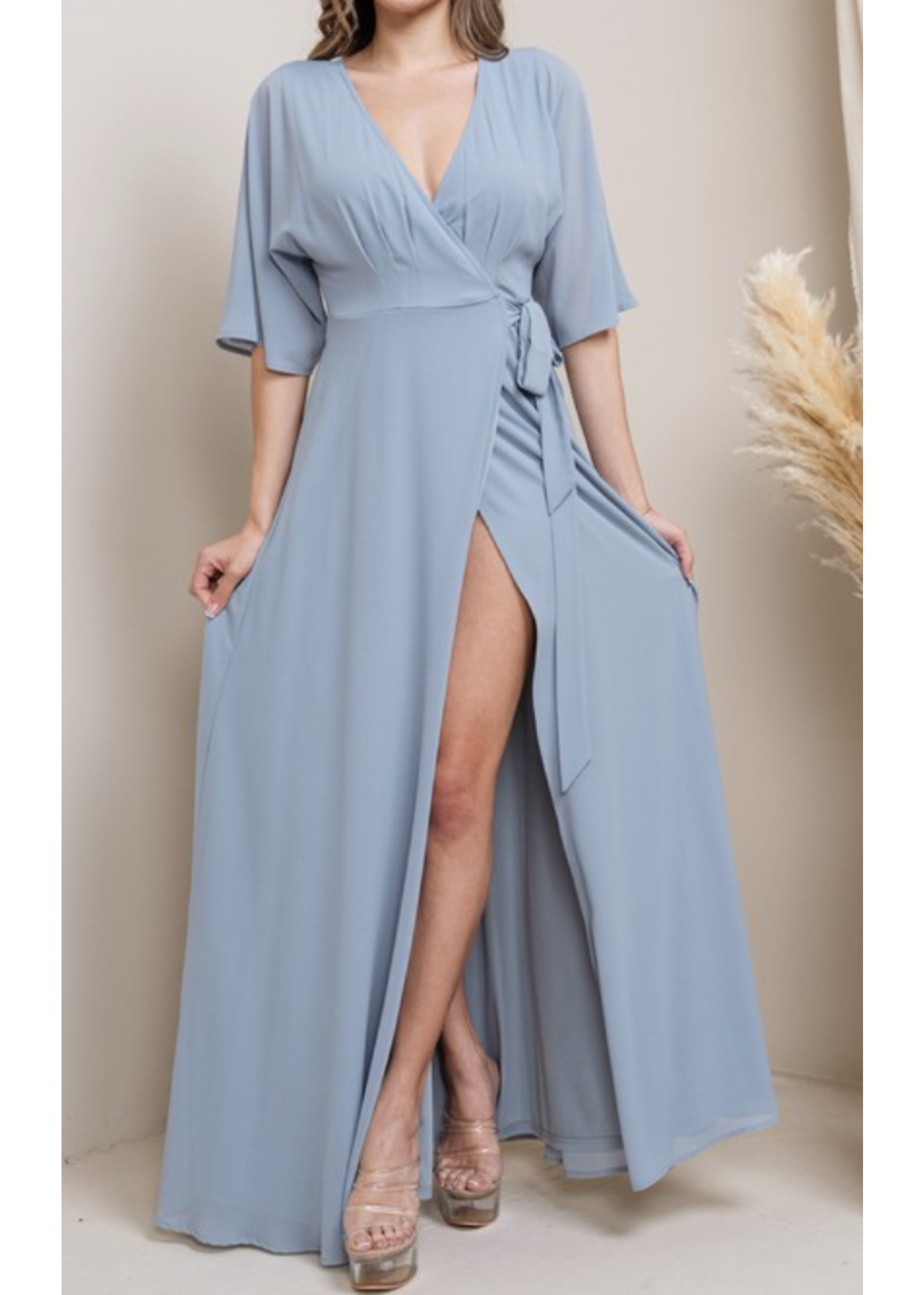 SBM19159 - KIMONO SLEEVE BRIDESMAID GOWN