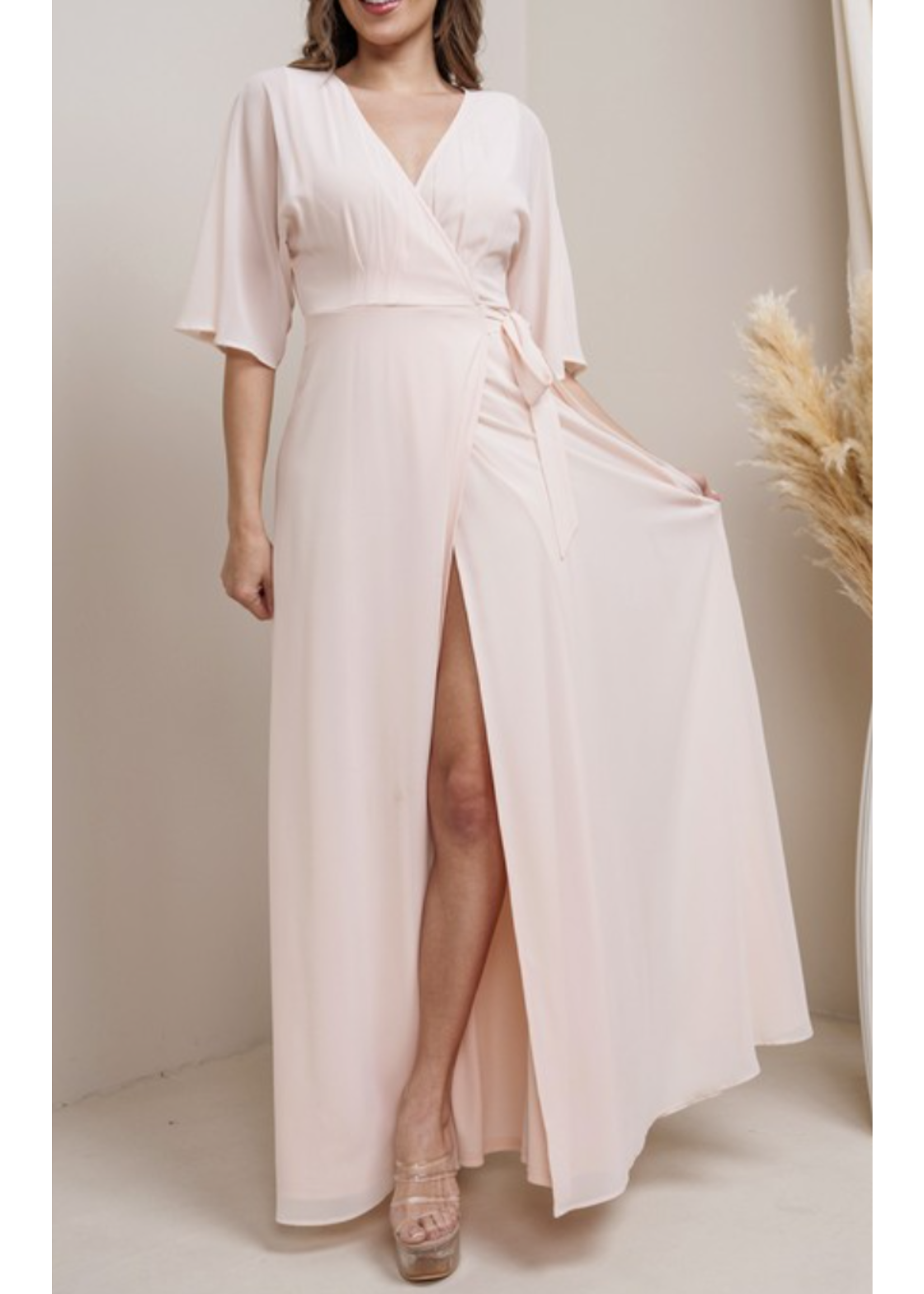 SBM19159 - KIMONO SLEEVE BRIDESMAID GOWN