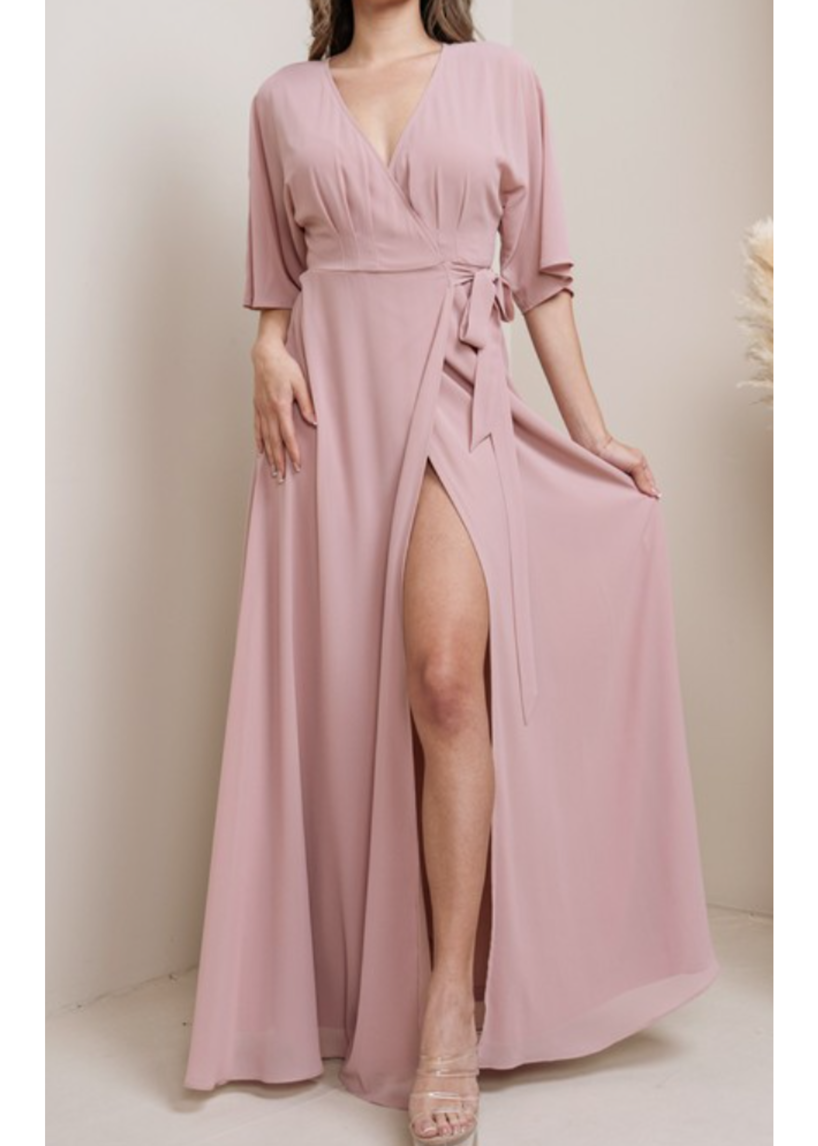 SBM19159 - KIMONO SLEEVE BRIDESMAID GOWN