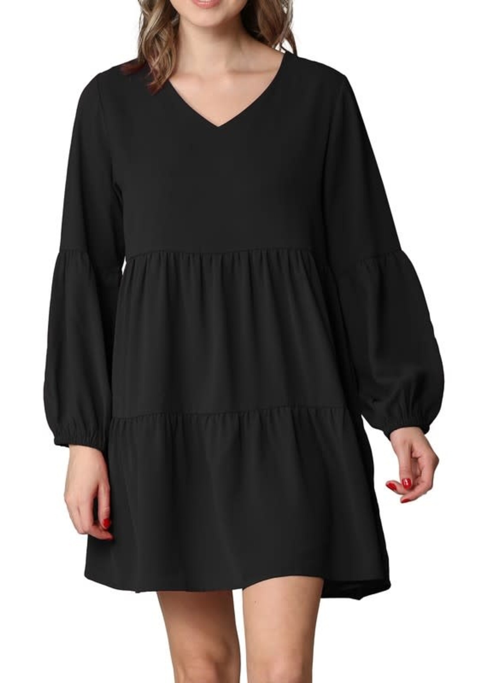 MJWDR2351 - LONG SLEEVE BABYDOLL DRESS