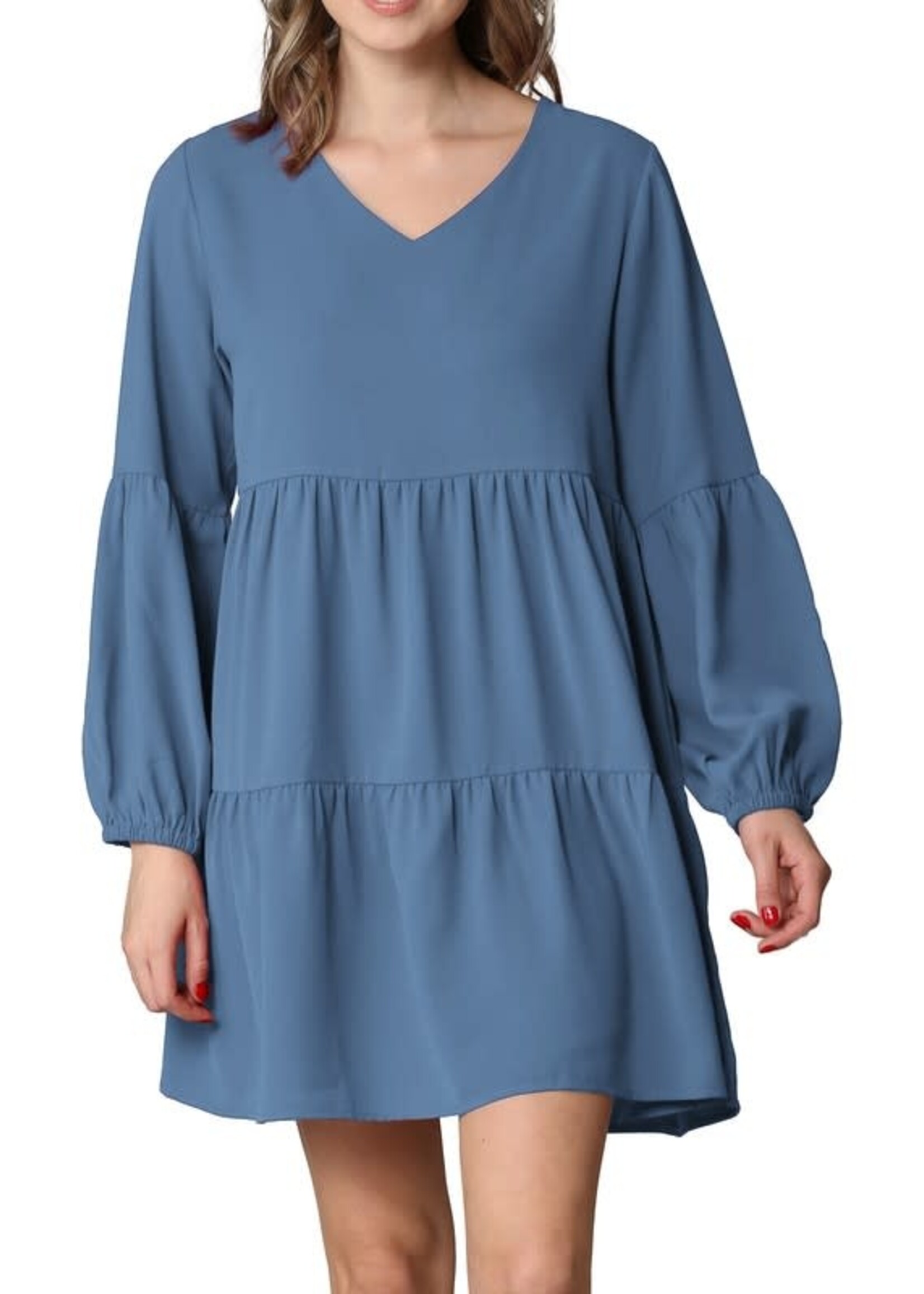MJWDR2351 - LONG SLEEVE BABYDOLL DRESS