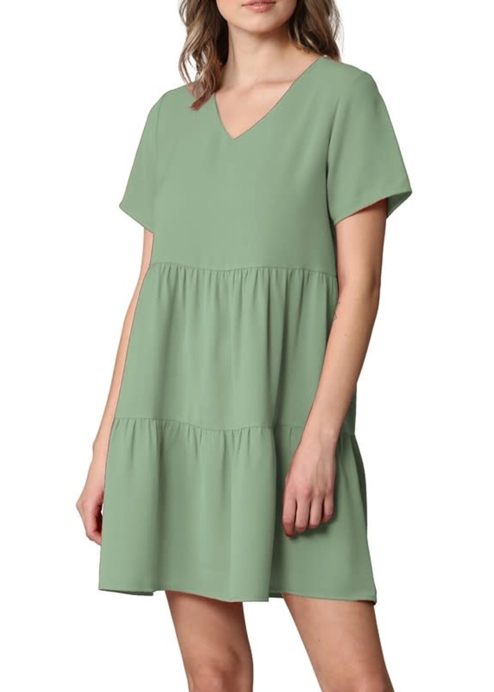 MJWDR2354 - SHORT SLEEVED BABYDOLL DRESS