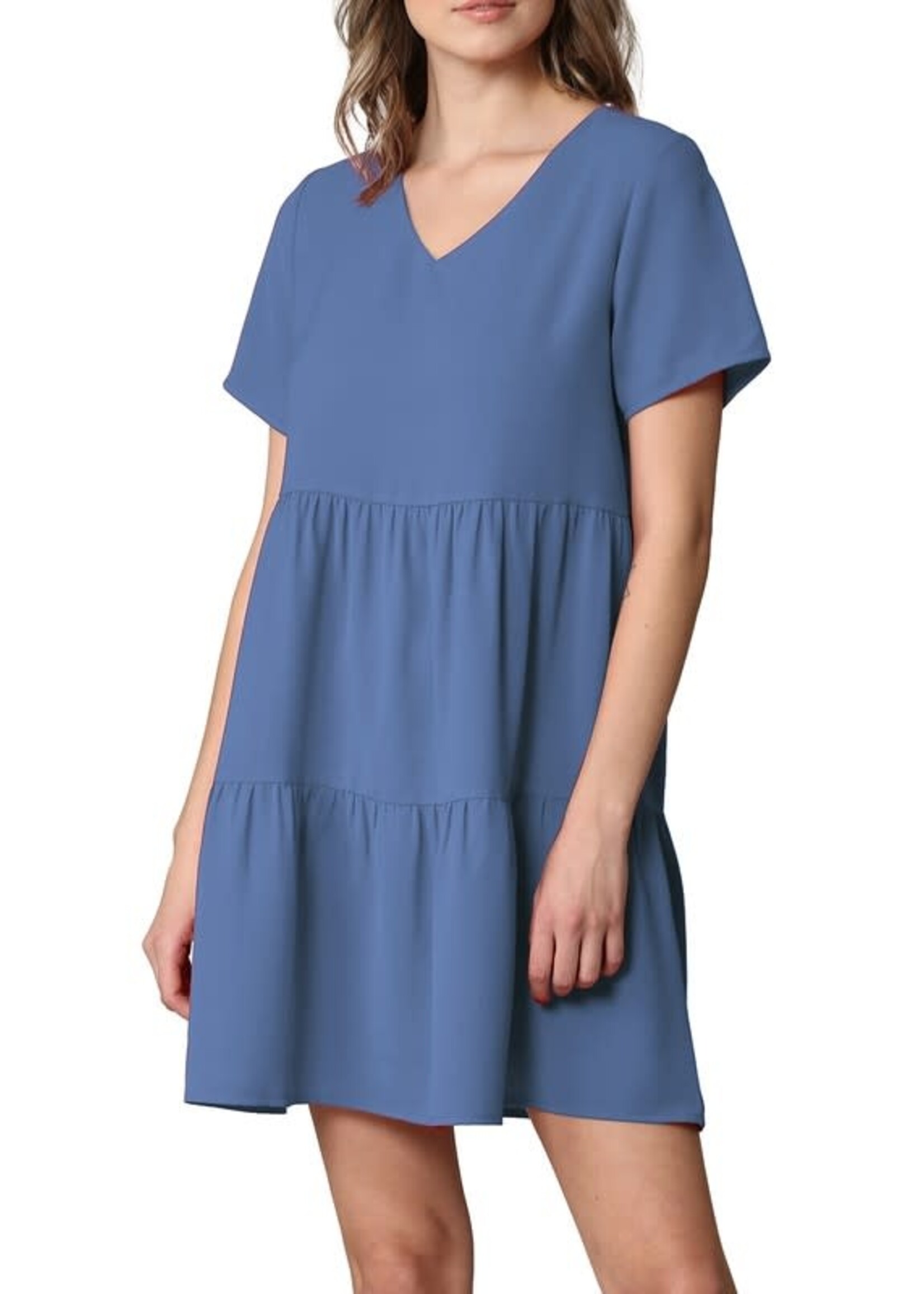 MJWDR2354 - SHORT SLEEVED BABYDOLL DRESS