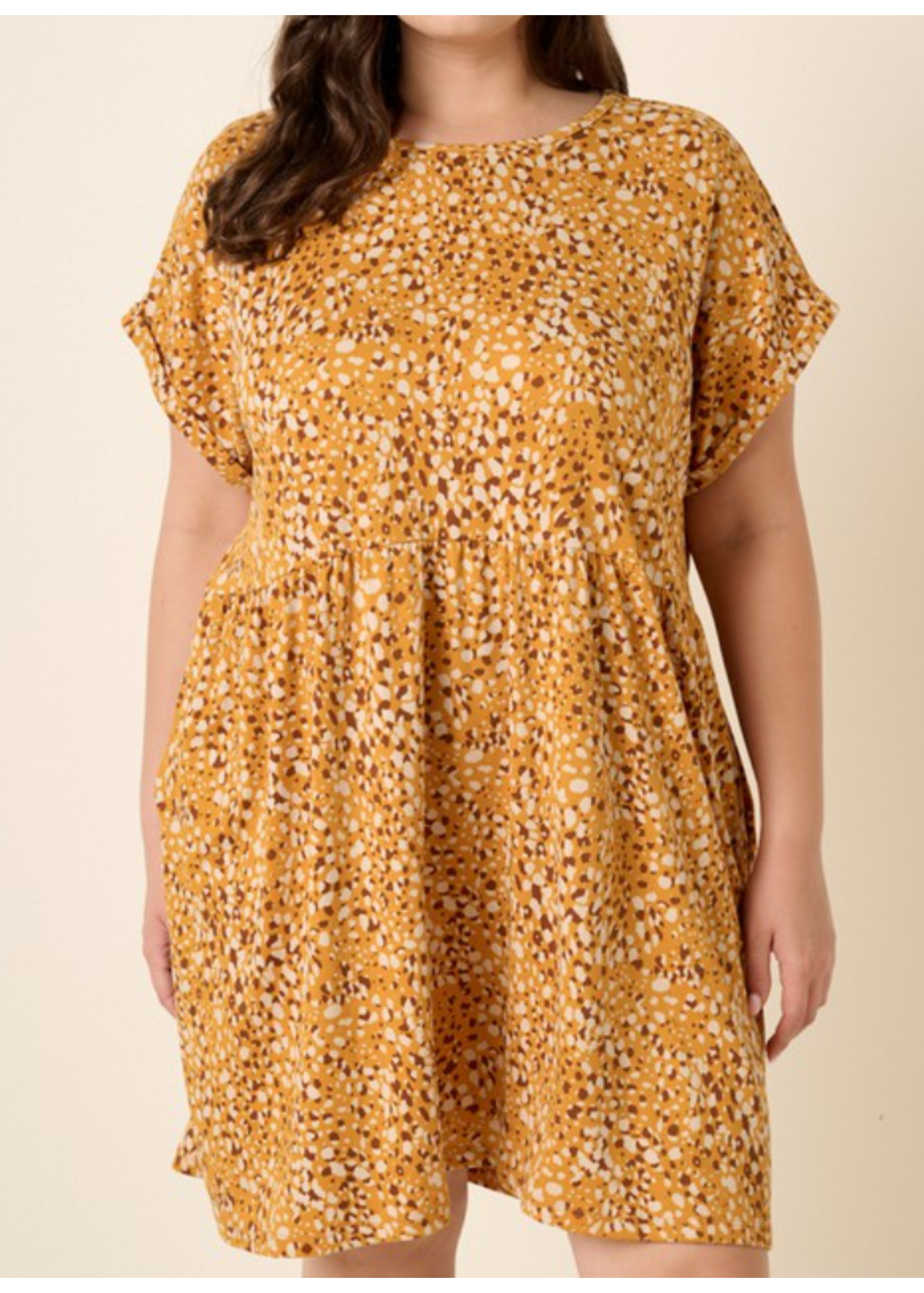 MSD1881 - PLUS ANIMAL PRINT BABYDOLL DRESS