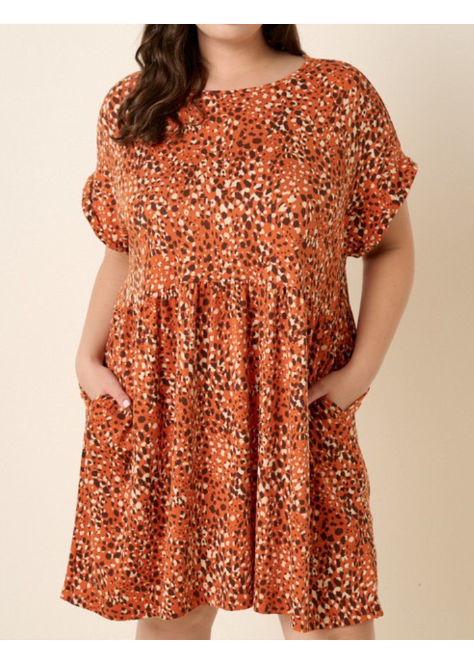 MSD1881 - PLUS ANIMAL PRINT BABYDOLL DRESS