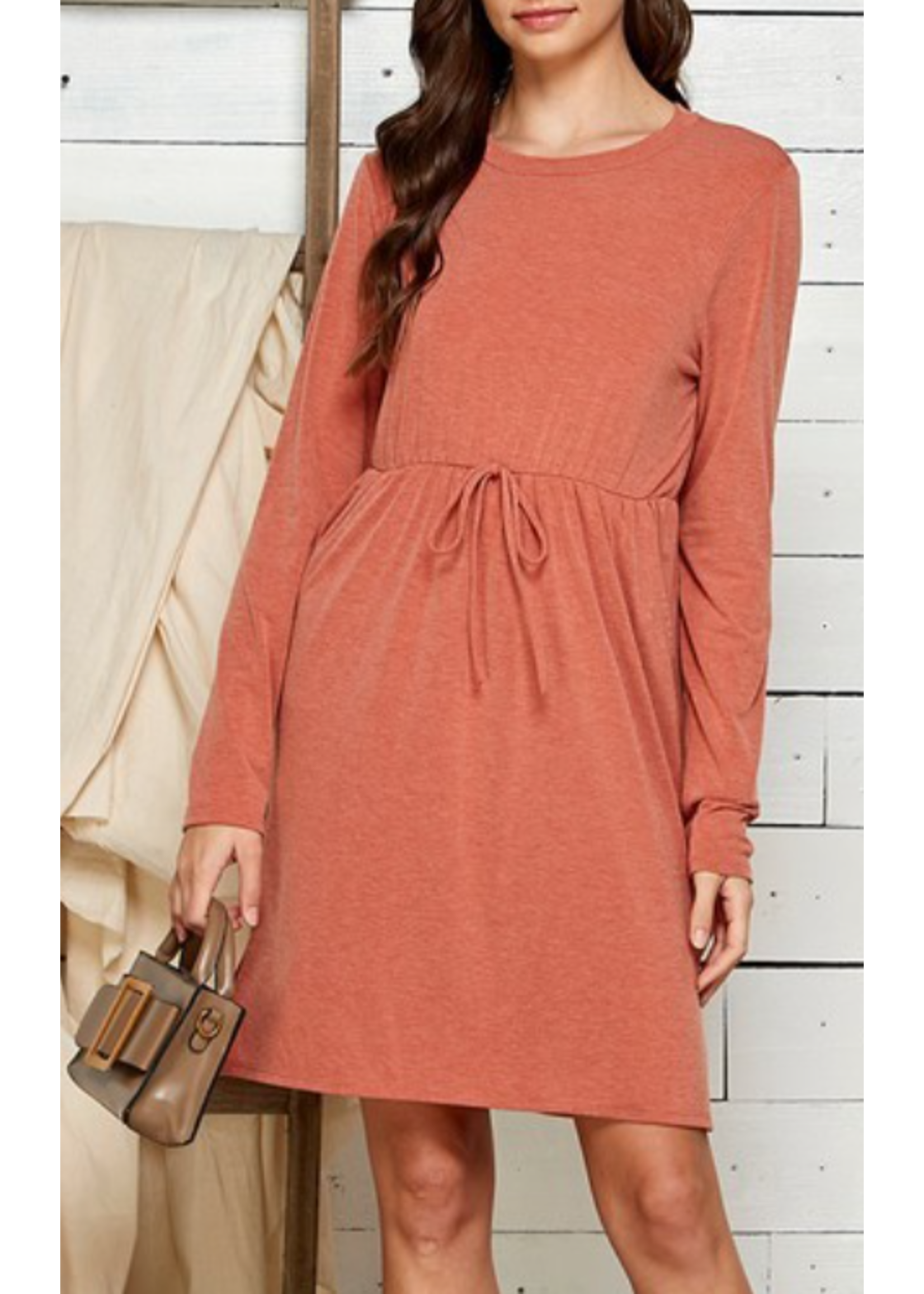 SLSD21094P - PLUS LONG SLEEVE SHIFT DRESS