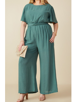 HNHY8329 - PLUS TWIST WAIST WIDELEG JUMPSUIT