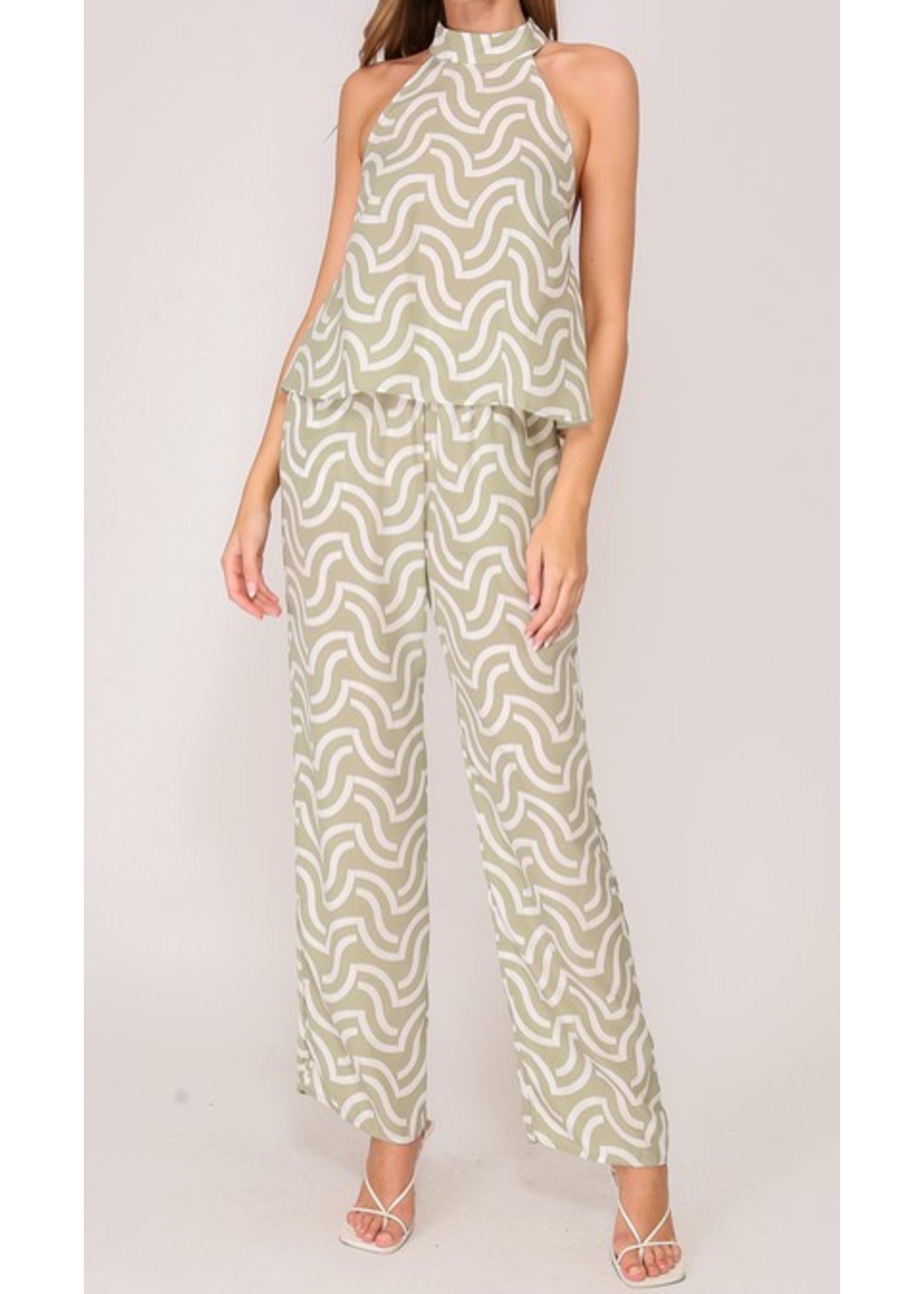 TGWN1004 - GEOMETRIC PRINT 2PC PANT SET