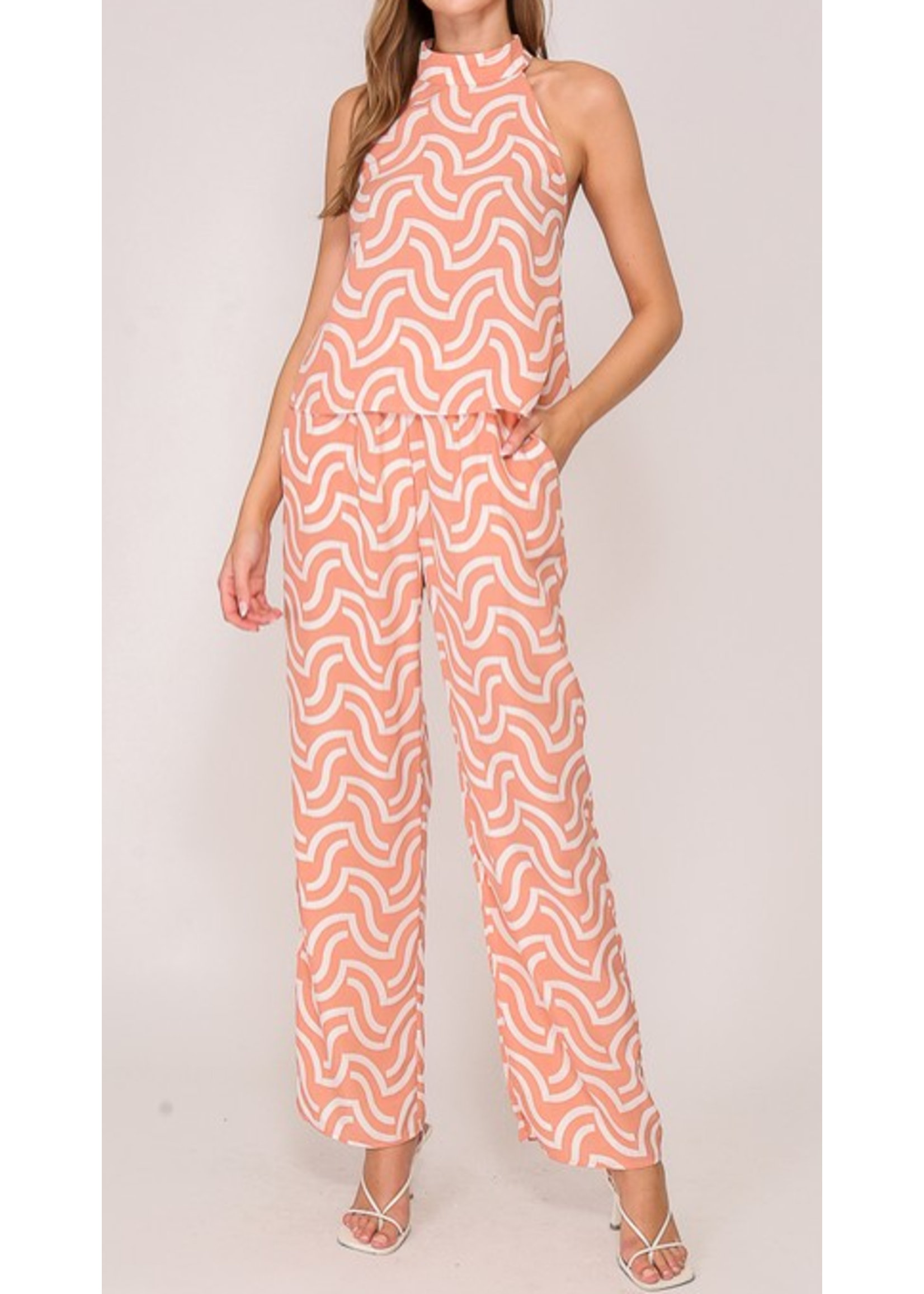 TGWN1004 - GEOMETRIC PRINT 2PC PANT SET