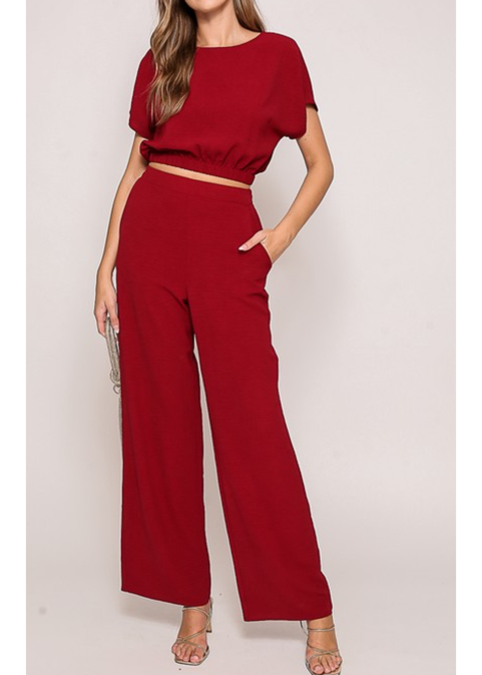 TGWN10950 - AIRFLOW 2PC SET WIDE LEG AND CROP W CAP SLEEVE
