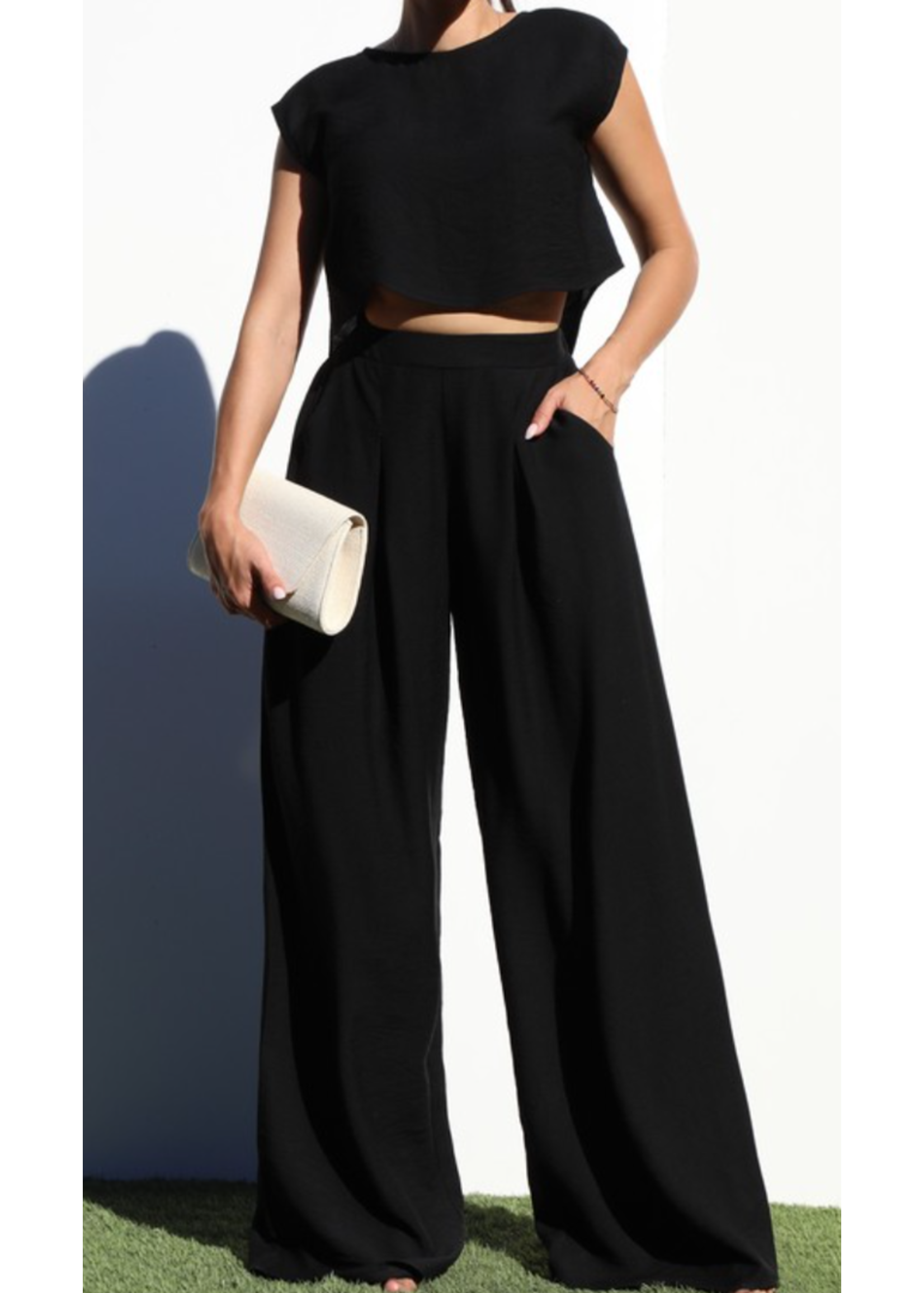 DDDD6886  - LOOSE FIT WOVEN PANT SET W POCKETS