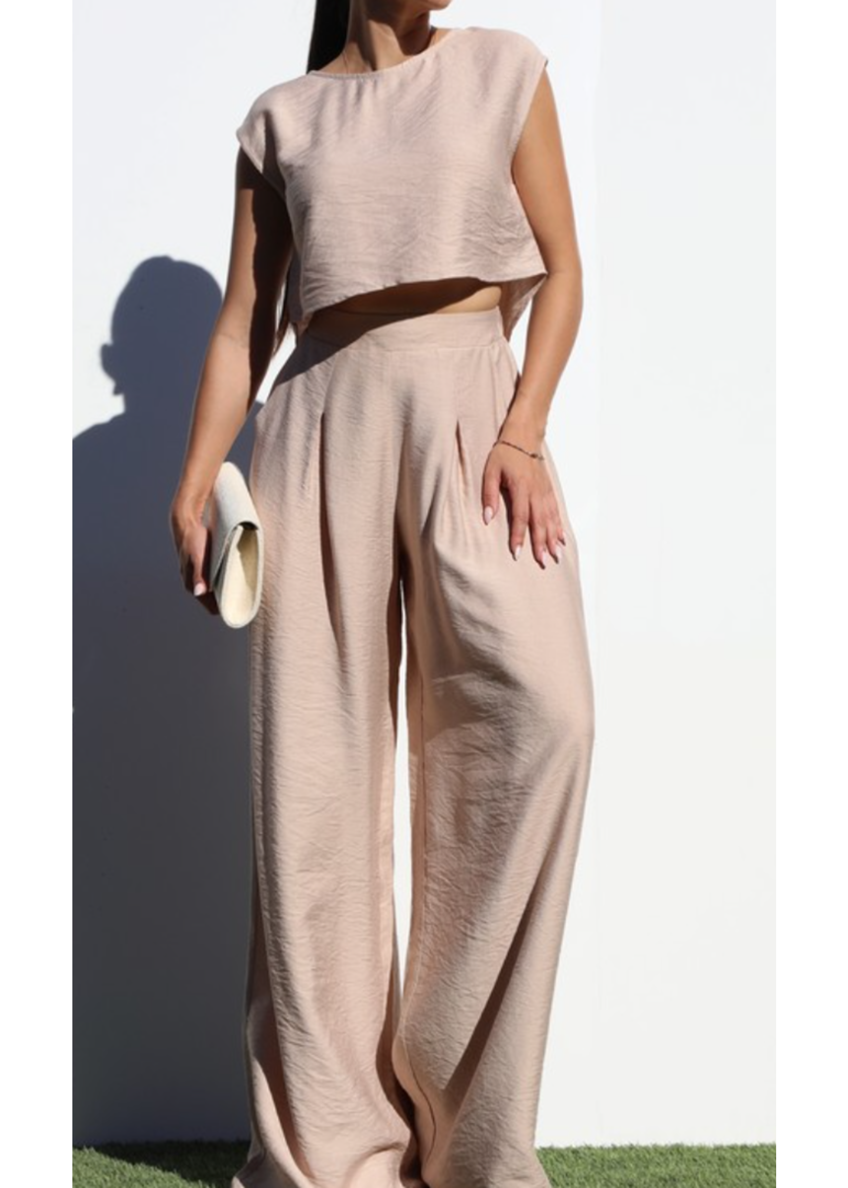 DDDD6886  - LOOSE FIT WOVEN PANT SET W POCKETS