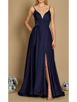 WDDD1287 - EVEING GOWN /  spaghetti strap and a sexy thigh-high slit with zipper back closure