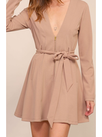 TGWJ8012S -  Techno crepe zip up skater dress