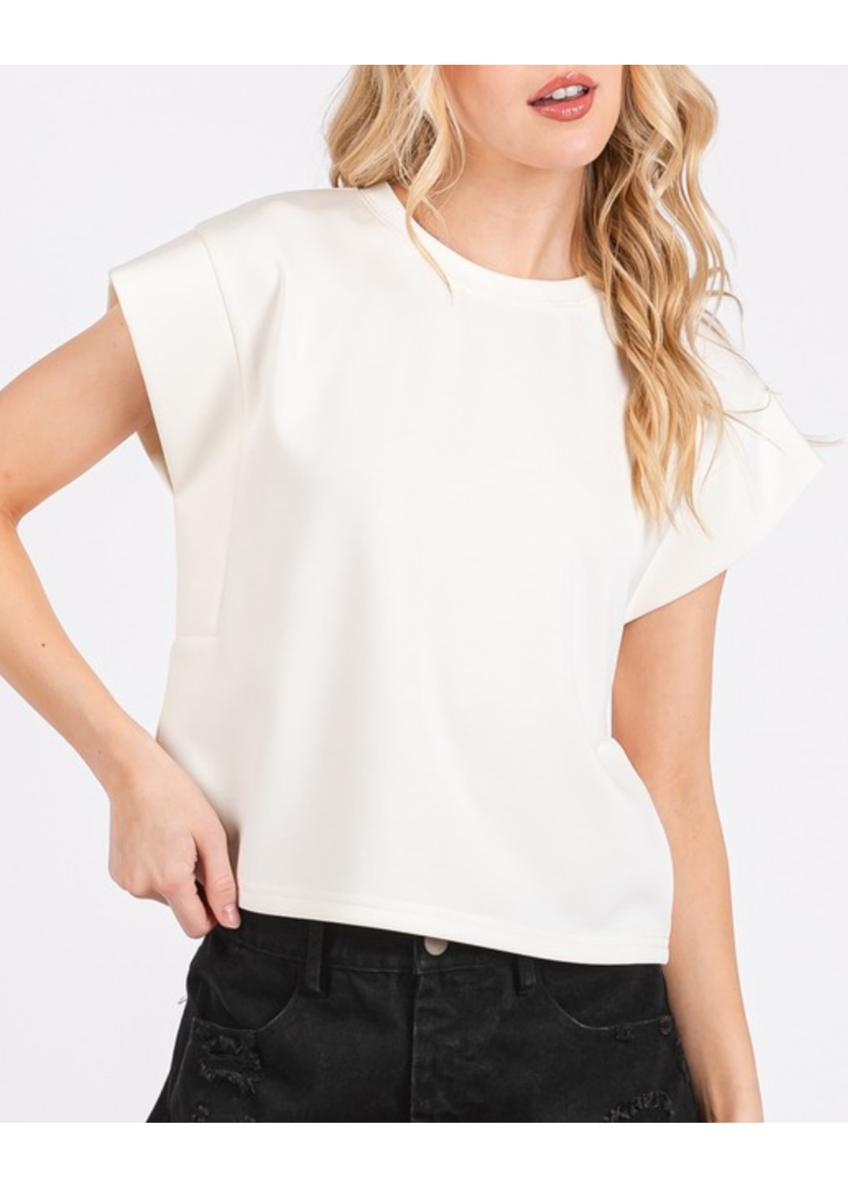 MSS15472 - ULTRA SOFT AIRY CAP SLEEVE ATHLEISURE TOP